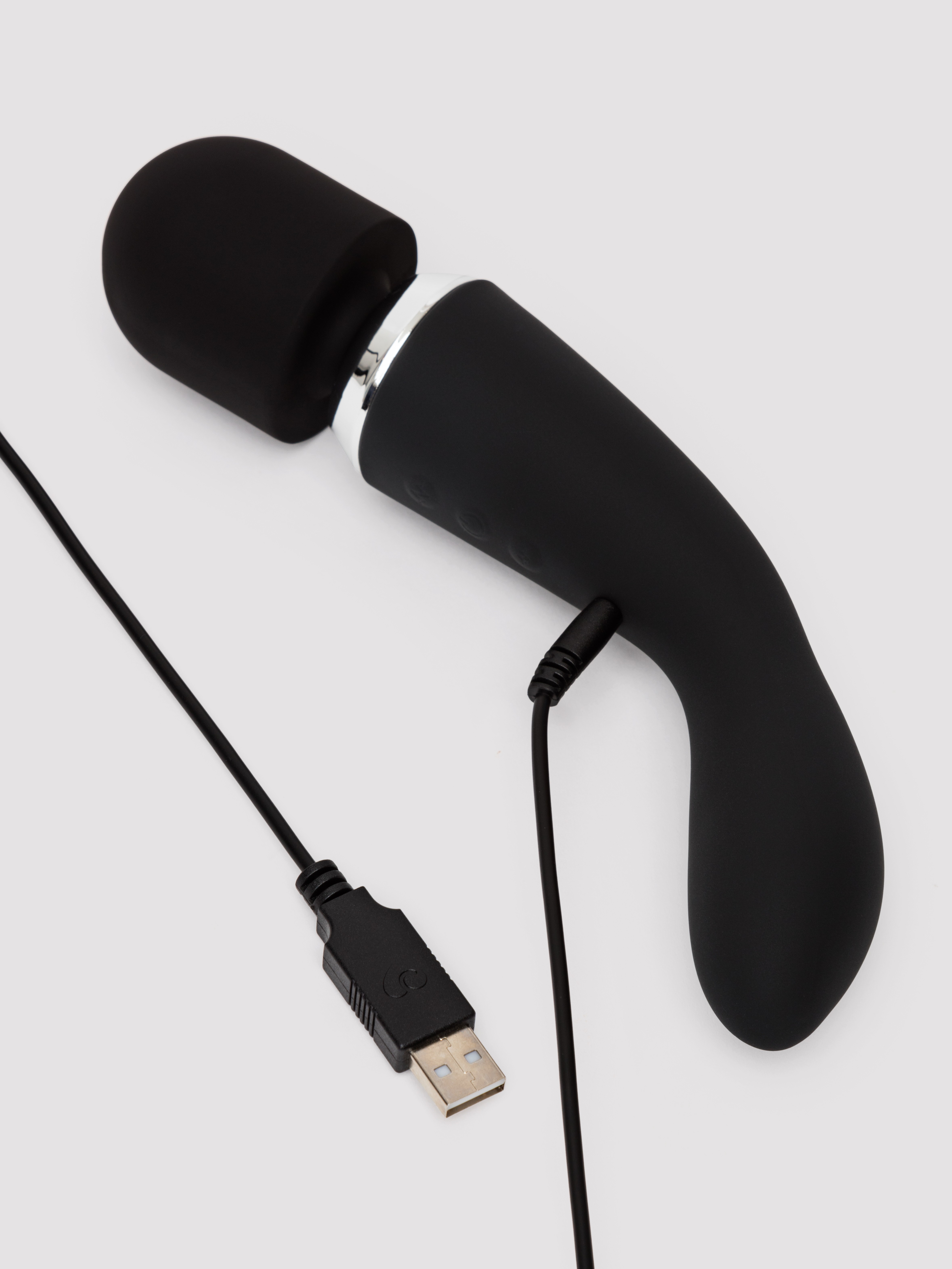 Lovehoney Power Play Rechargeable Dual Wand Massager and Vibrator, Black, hi-res