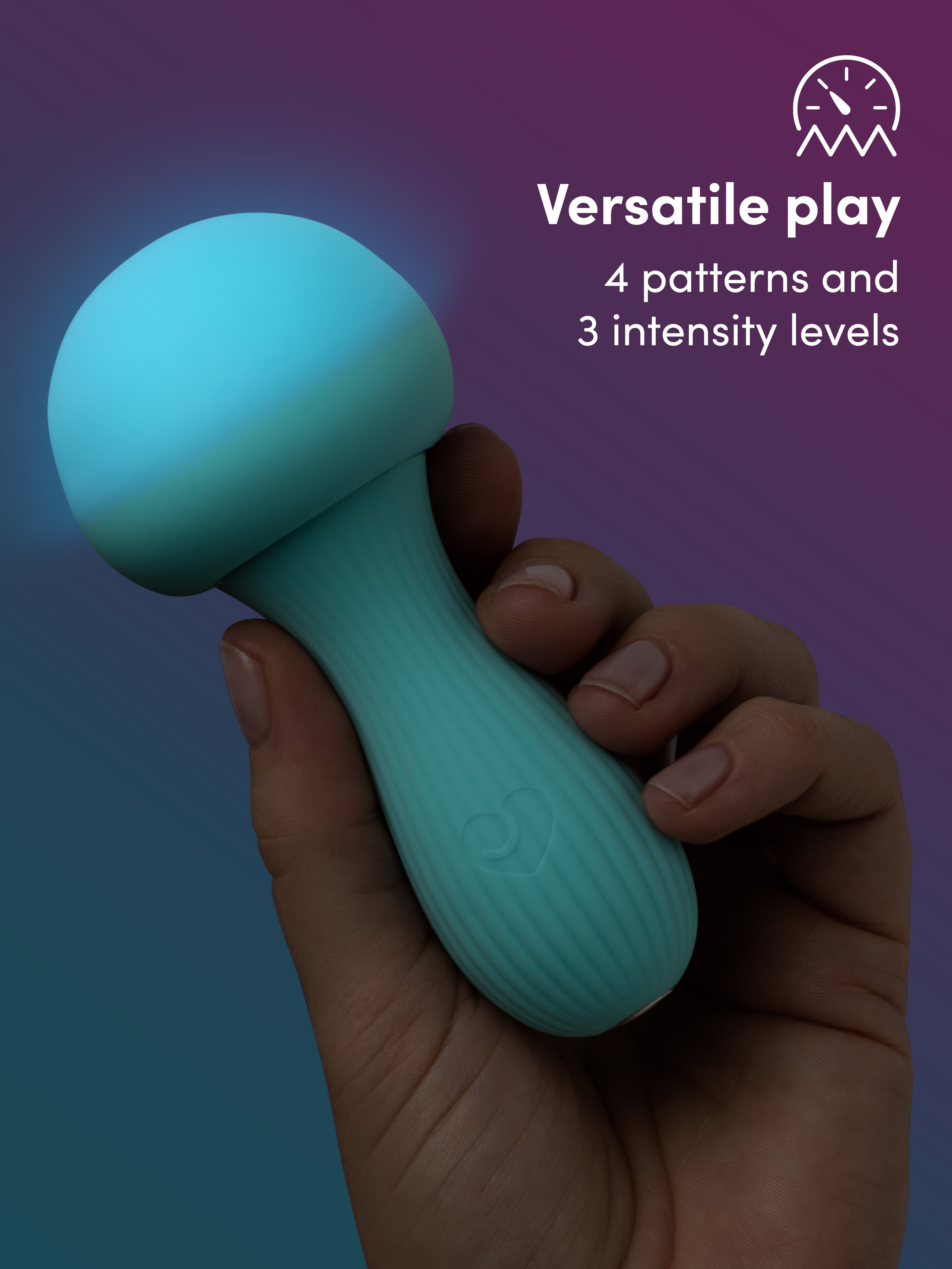 Lovehoney Date Light Discreet Light Up Mushroom Clitoral Vibrator, Light Blue, hi-res