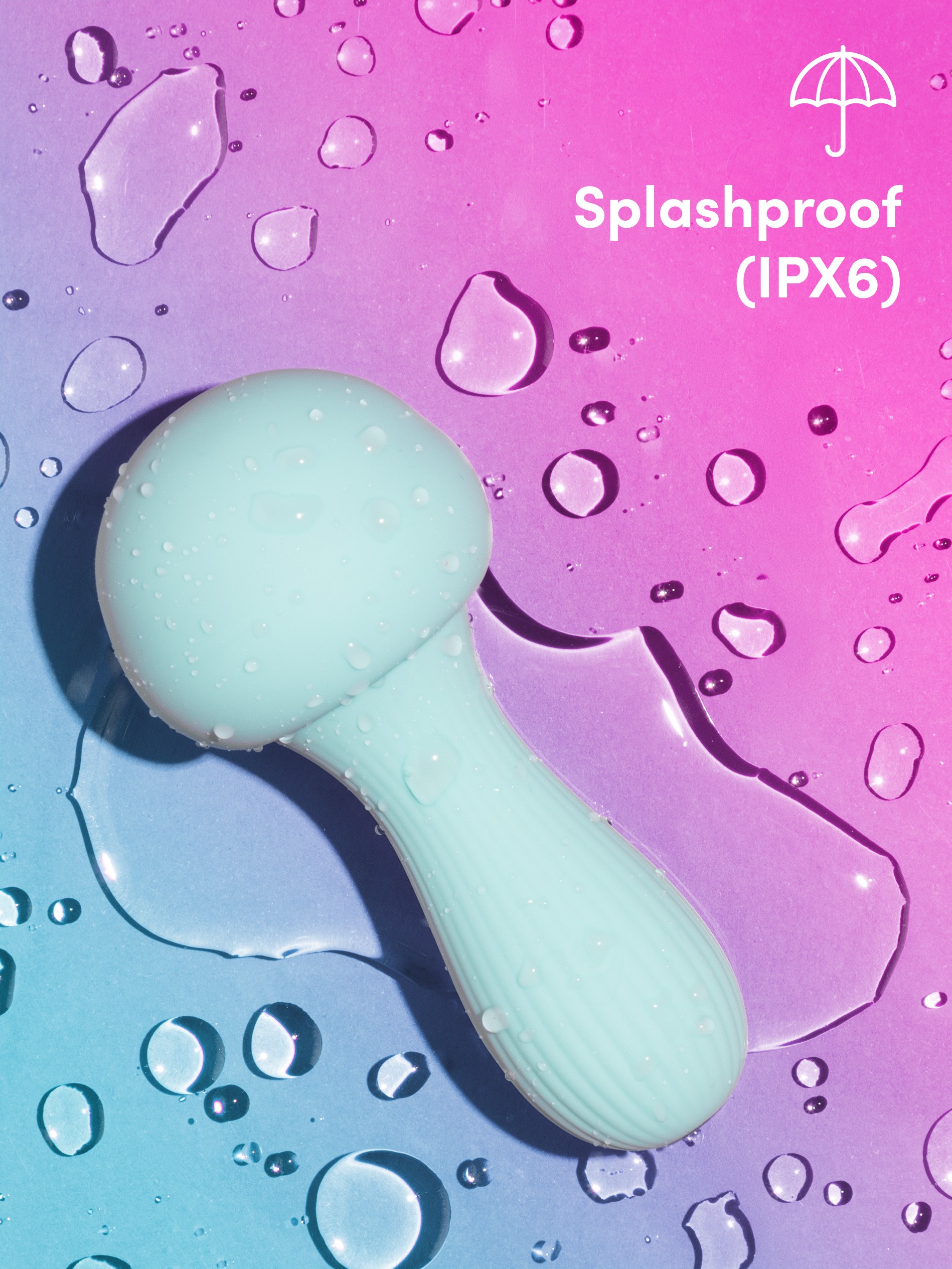 Lovehoney Date Light Discreet Light Up Mushroom Clitoral Vibrator, Light Blue, hi-res