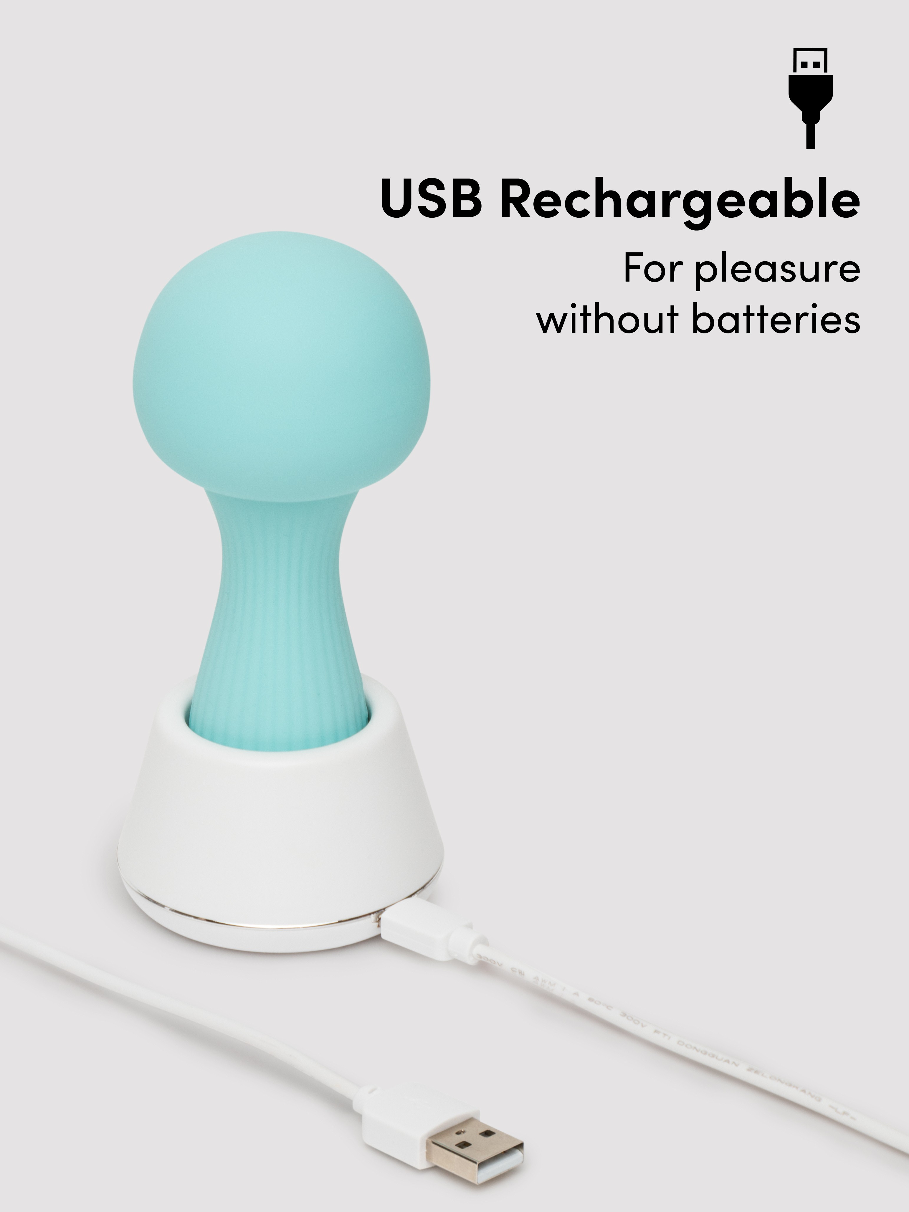 Lovehoney Date Light Discreet Light Up Mushroom Clitoral Vibrator, Light Blue, hi-res