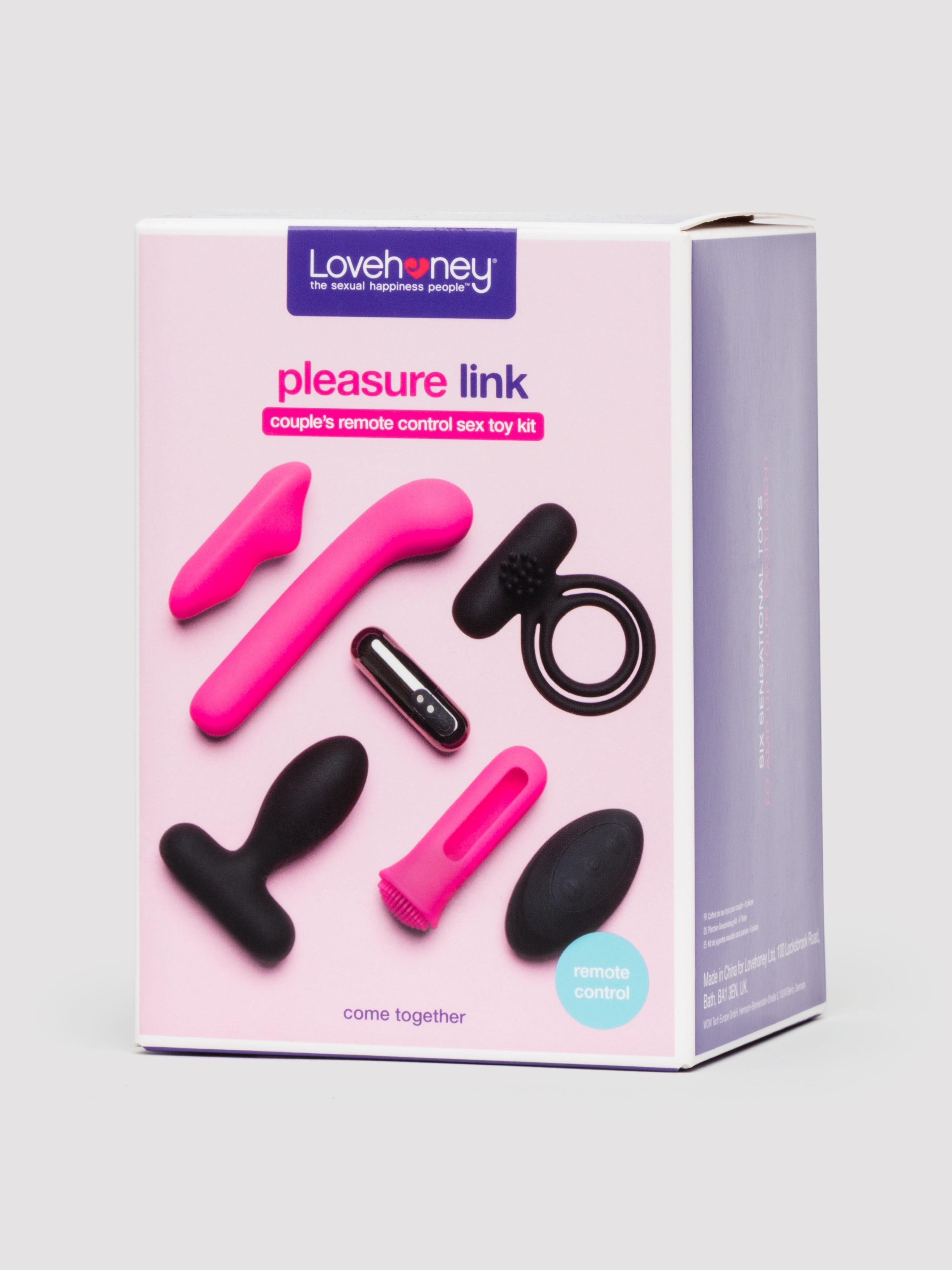 Lovehoney Pleasure Link Remote Control Couple's Kit, Pink, hi-res