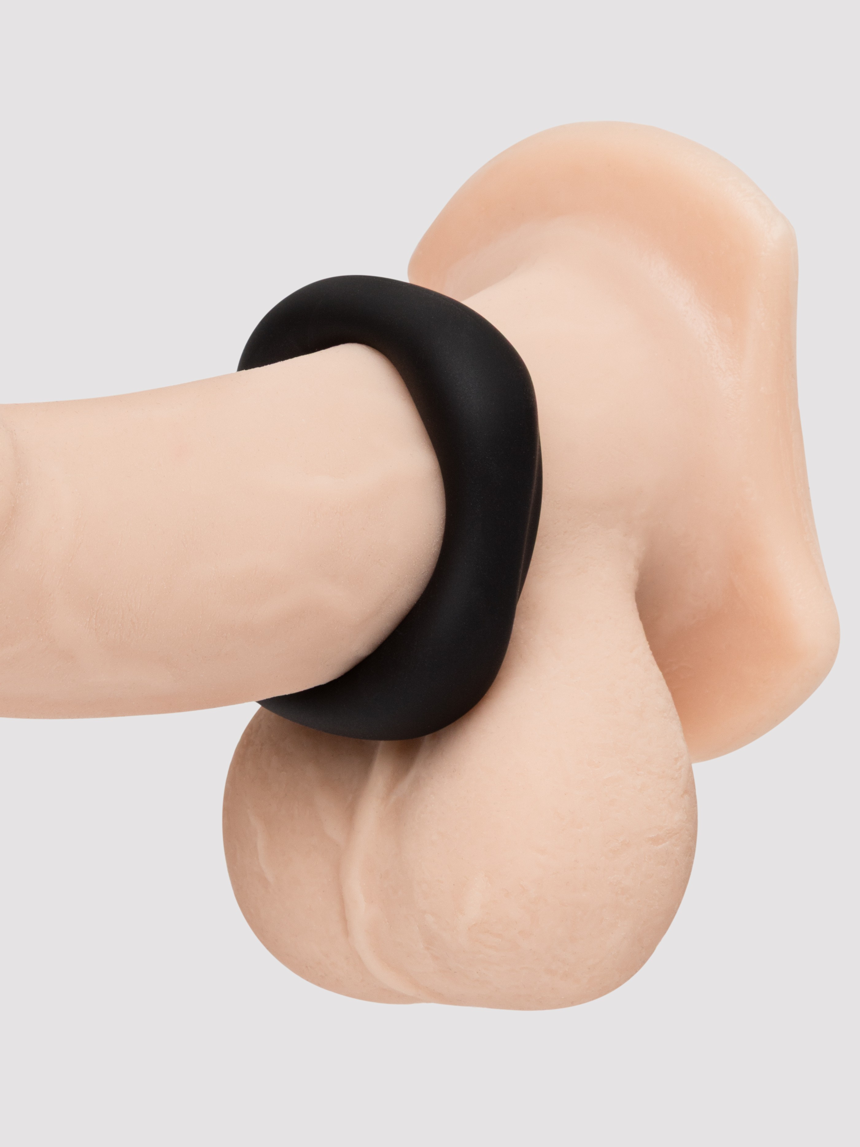 Lovehoney Single Silicone Cock Ring, Black, hi-res