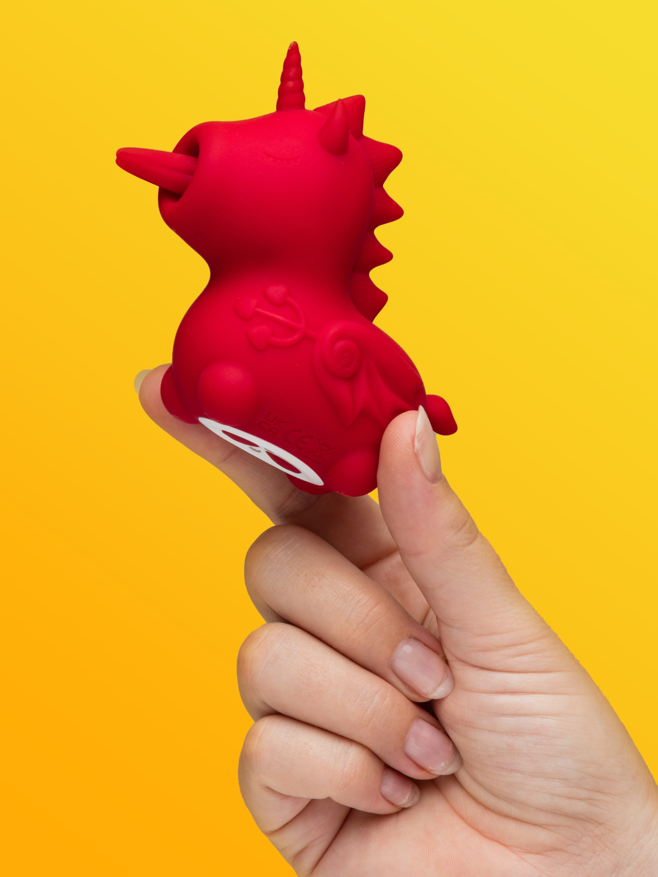 Unihorn Blaze Diablo Rechargeable Flickering Clitoral Vibrator, Red, hi-res