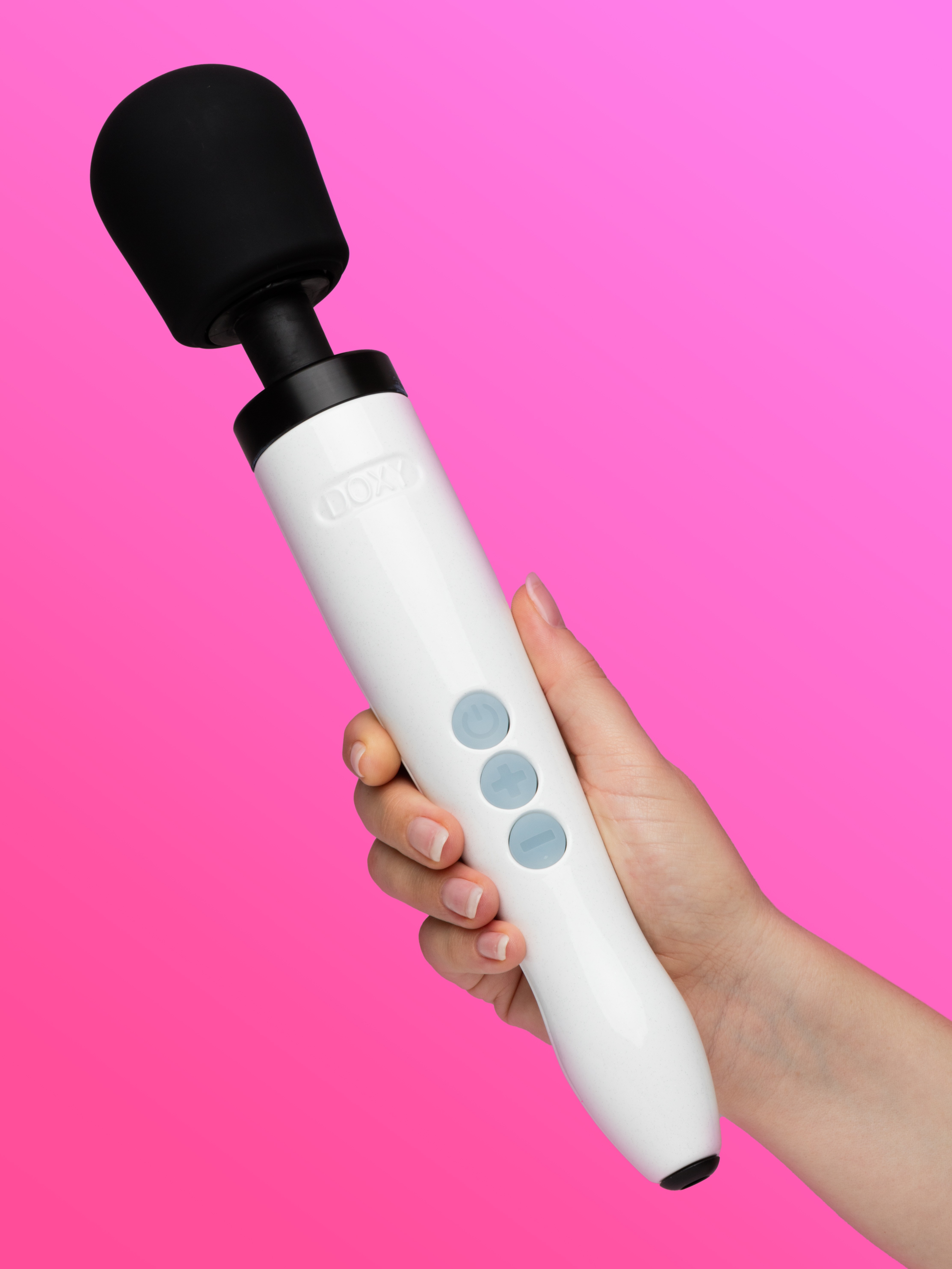Doxy Die Cast R Extra Powerful Rechargeable Wand Massager, White, hi-res
