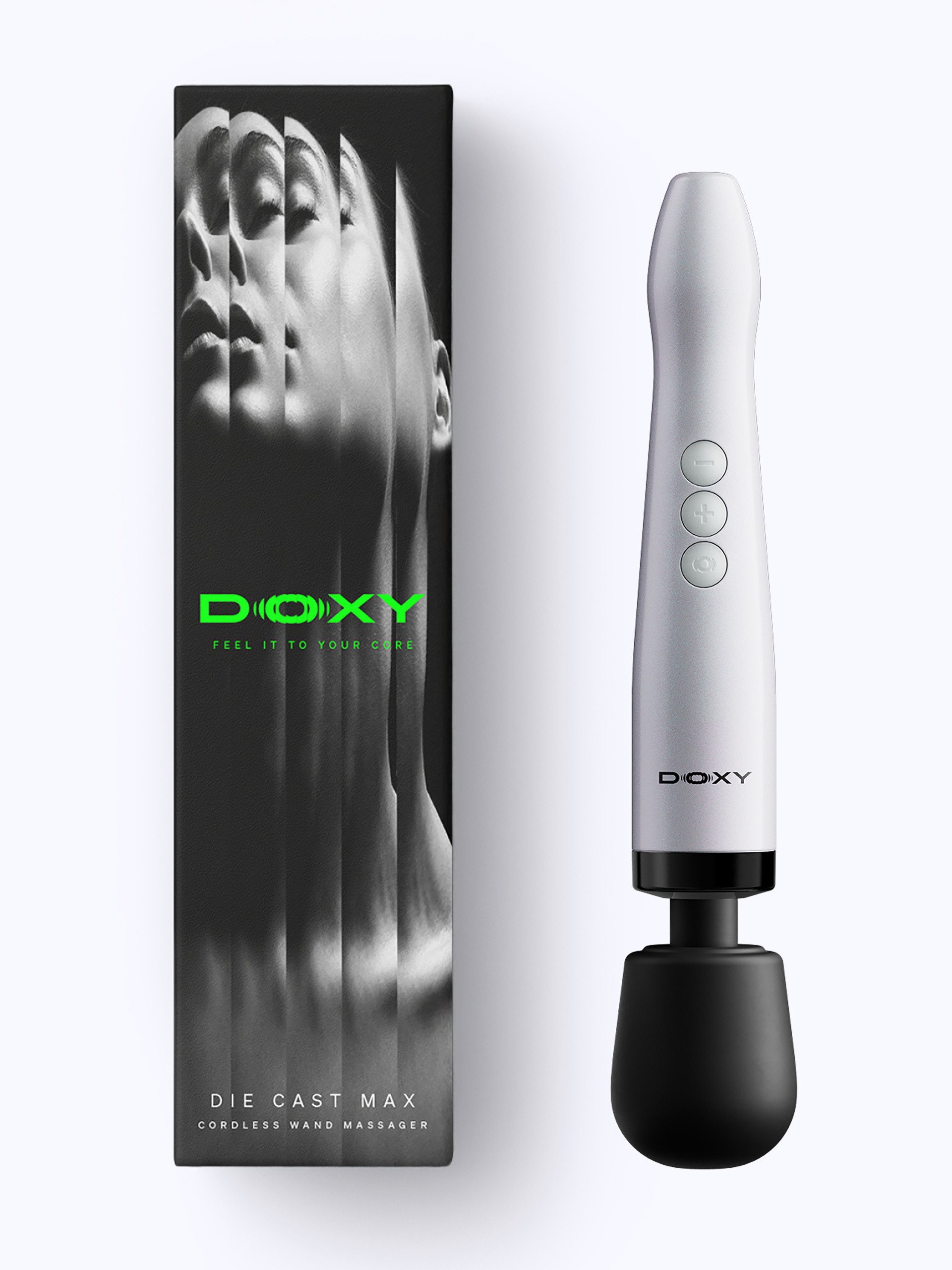 Doxy Die Cast R Extra Powerful Rechargeable Wand Massager, White, hi-res