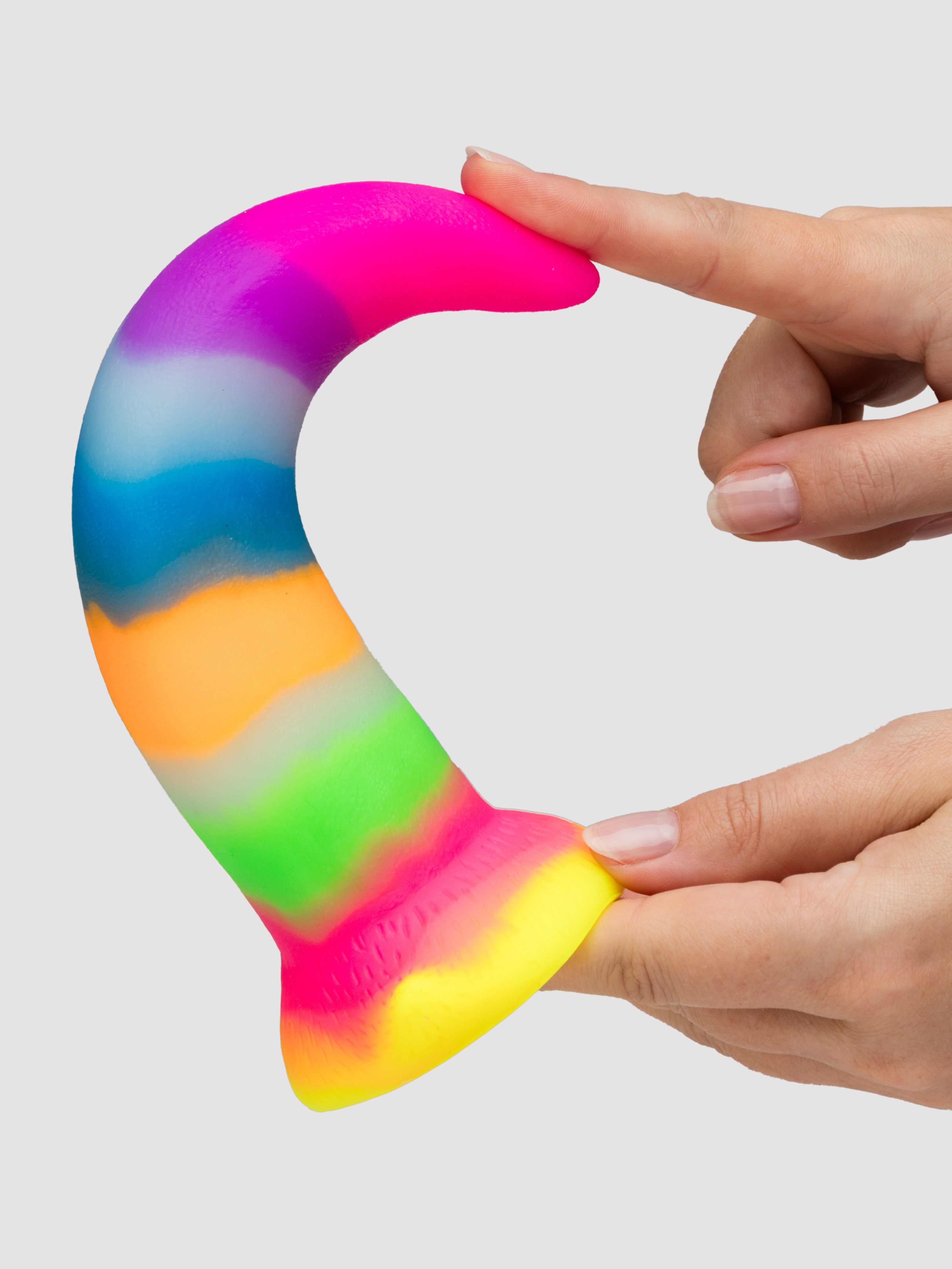 Creature Cocks Kiss Tongue Glow-In-The-Dark Silicone Dildo, Rainbow, hi-res