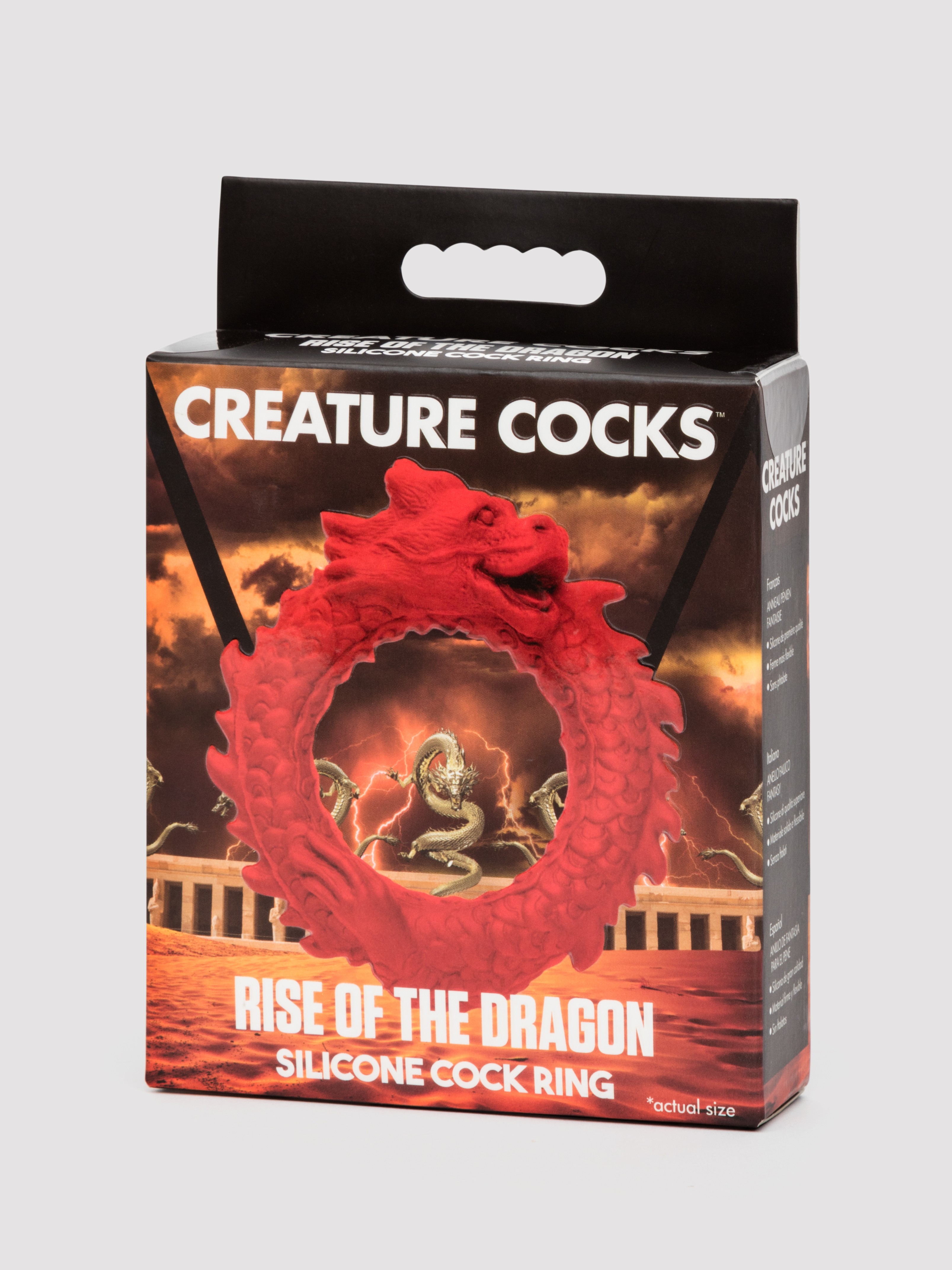 Creature Cocks Rise of the Dragon Silicone Cock Ring, Red, hi-res