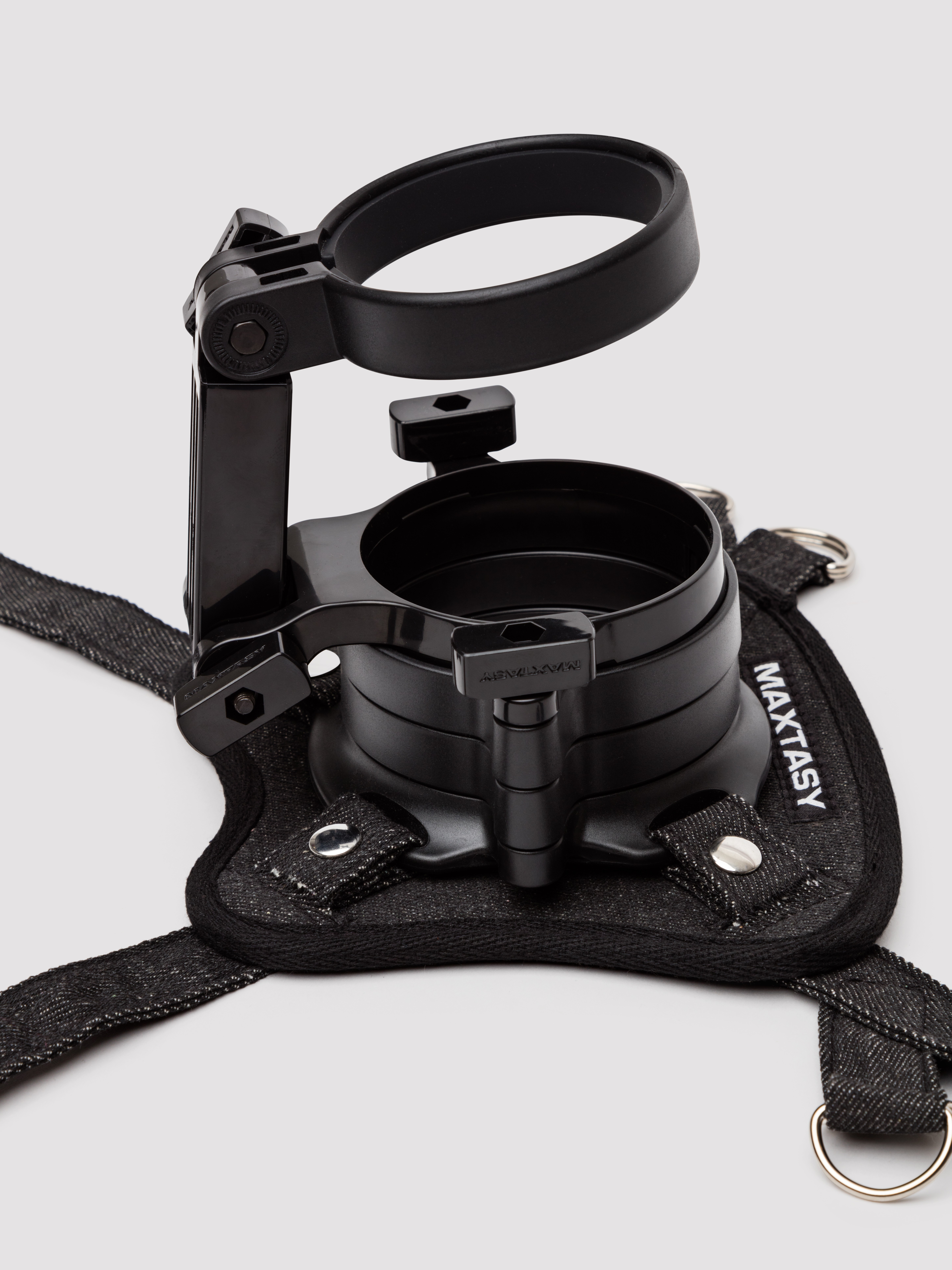 MAXTASY Male Masturbator Strap-On Harness, Black, hi-res