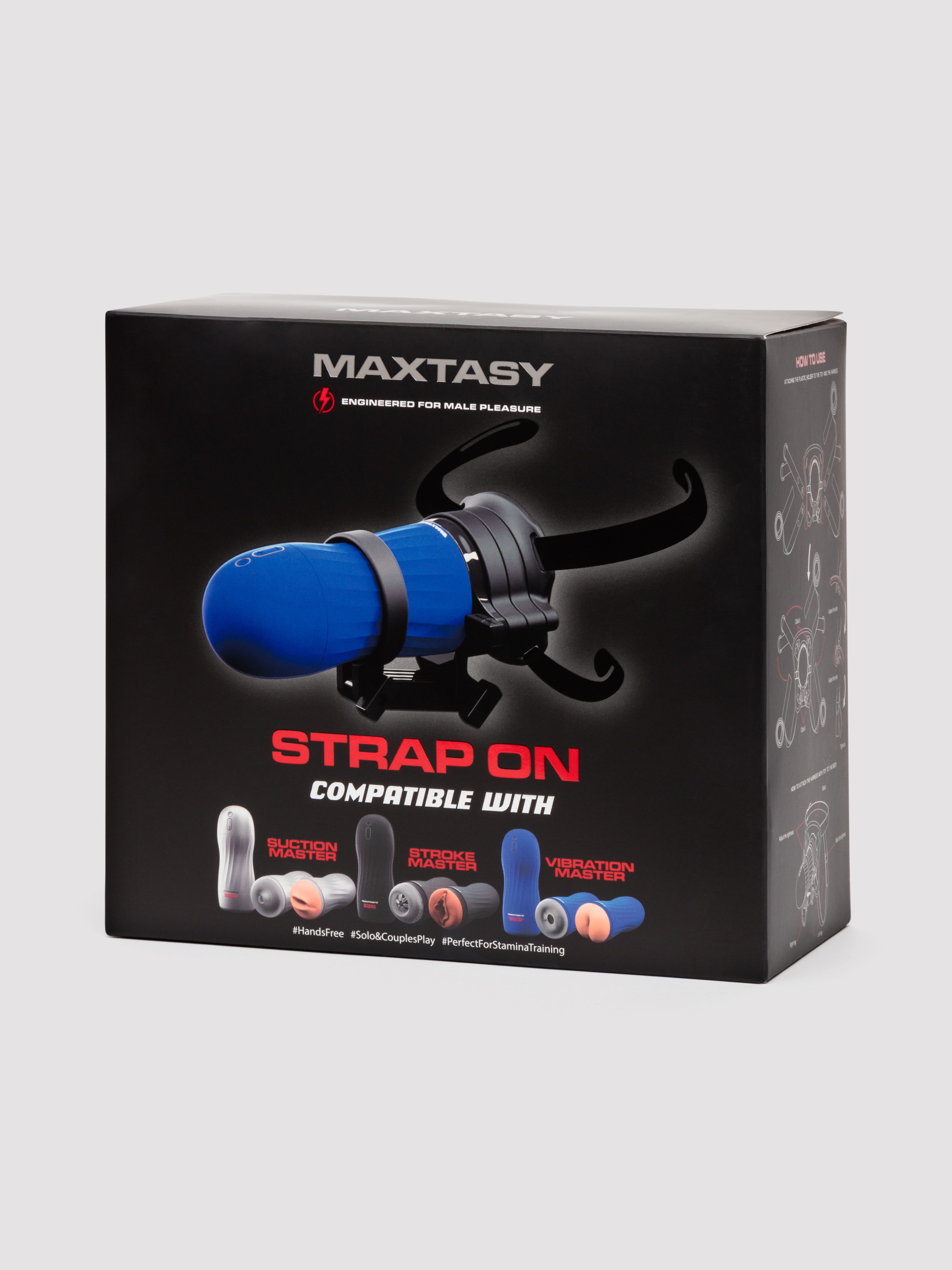 MAXTASY Male Masturbator Strap-On Harness, Black, hi-res