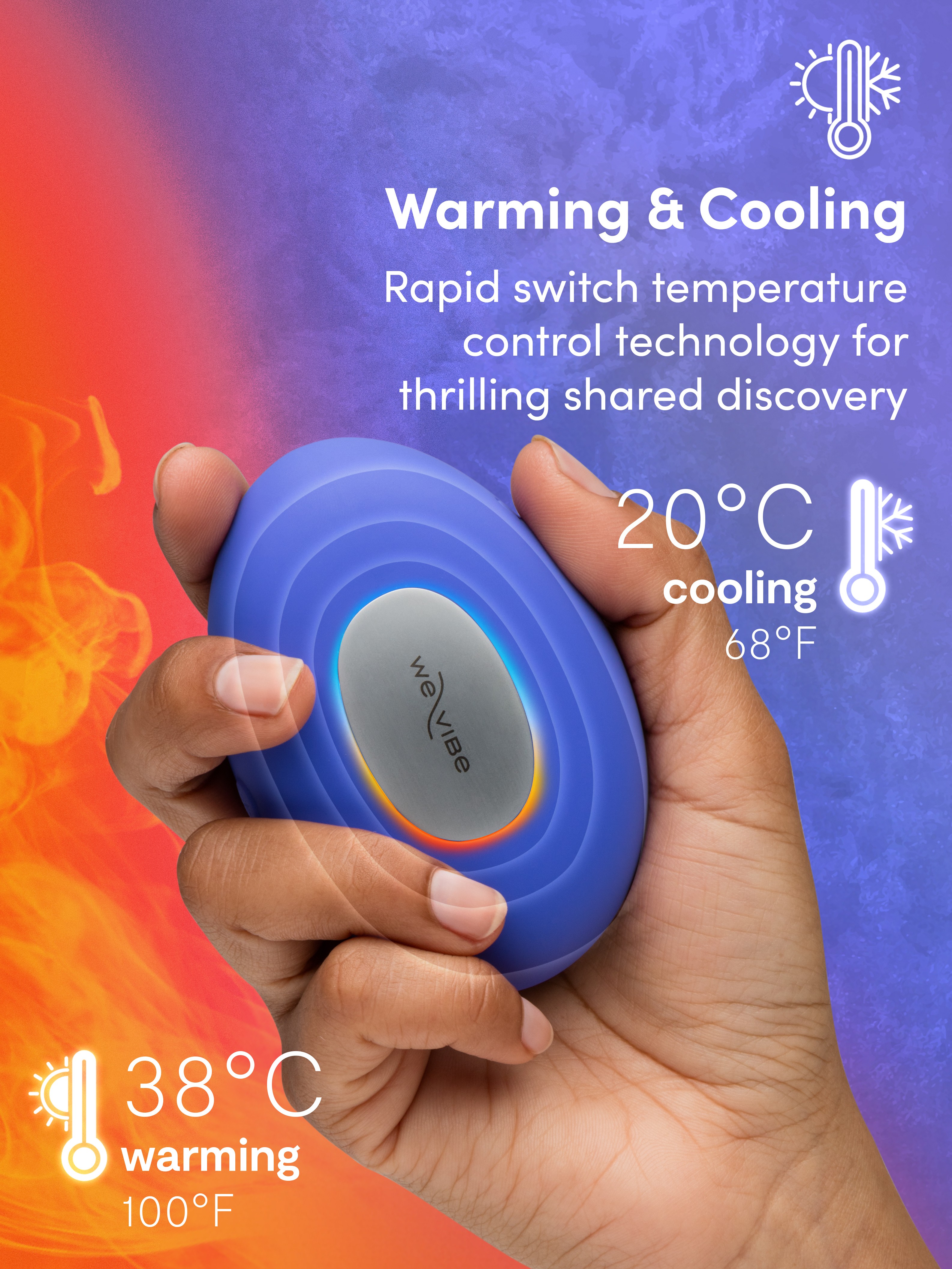 We-Vibe Temp Lavender Blue Heating and Cooling Clitoral Vibrator, Blue, hi-res