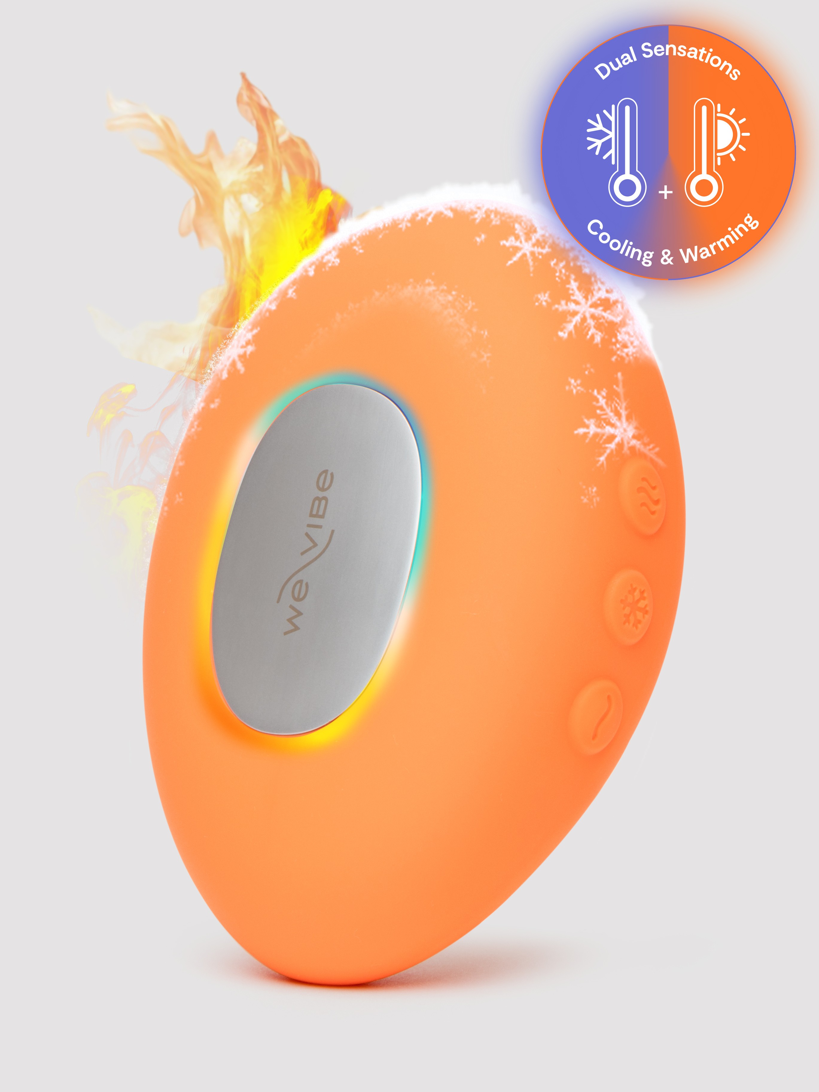 We-Vibe Temp Tangerine Heating and Cooling Clitoral Vibrator, Orange, hi-res