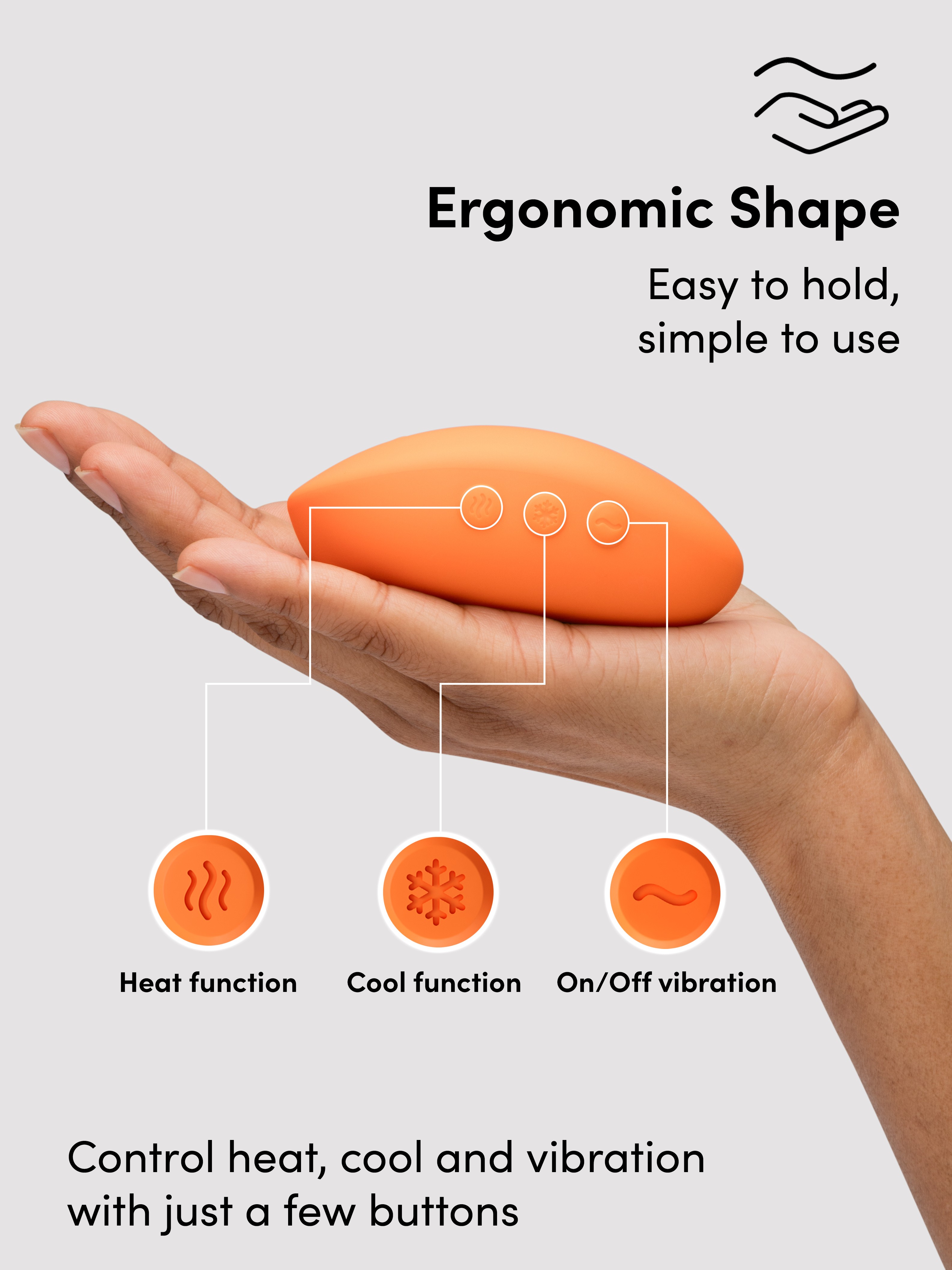 We-Vibe Temp Tangerine Heating and Cooling Clitoral Vibrator, Orange, hi-res