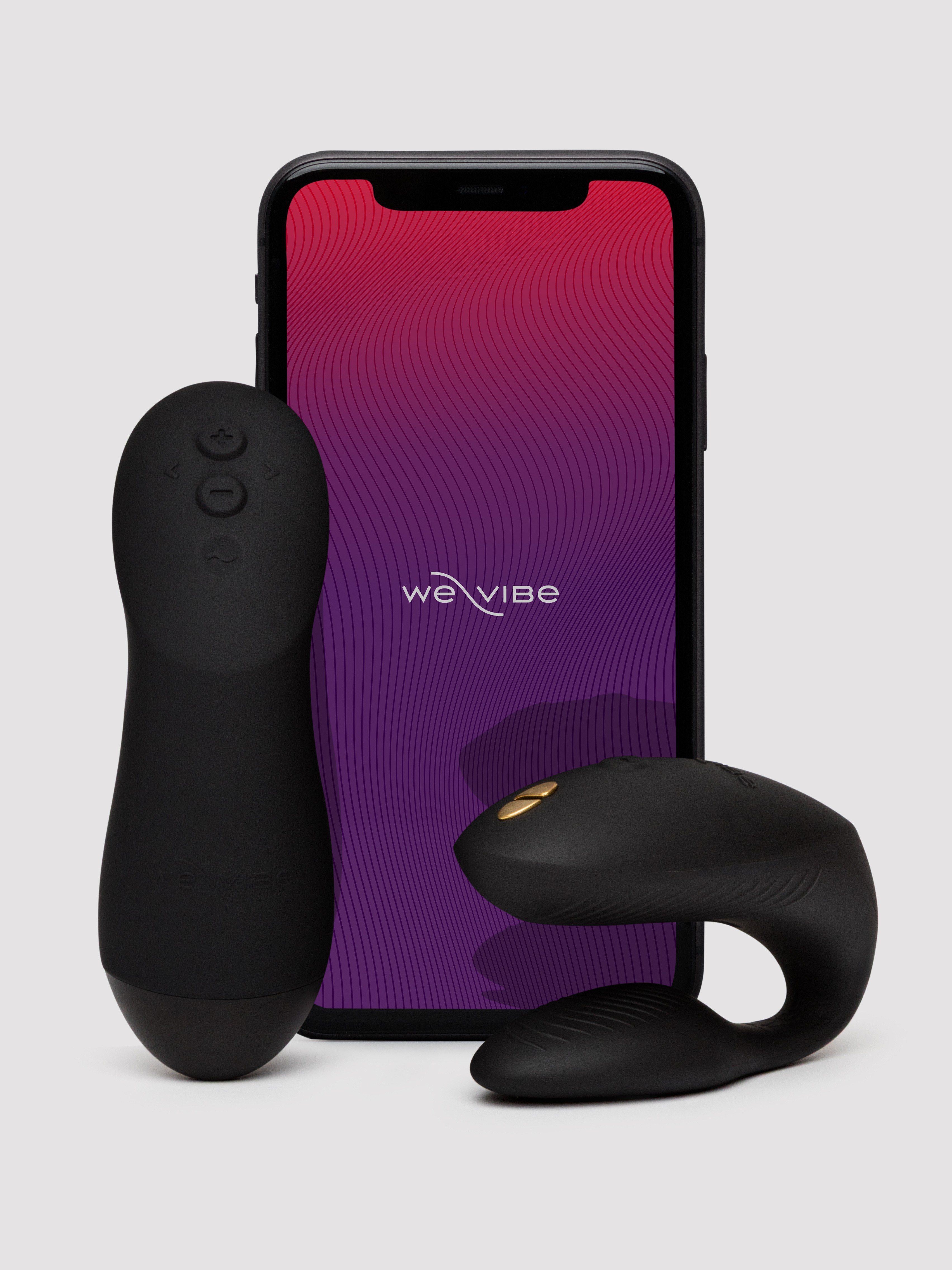 We-Vibe Chorus Pro Satin Black App and Remote Controlled Couple's Vibrator, Black, hi-res