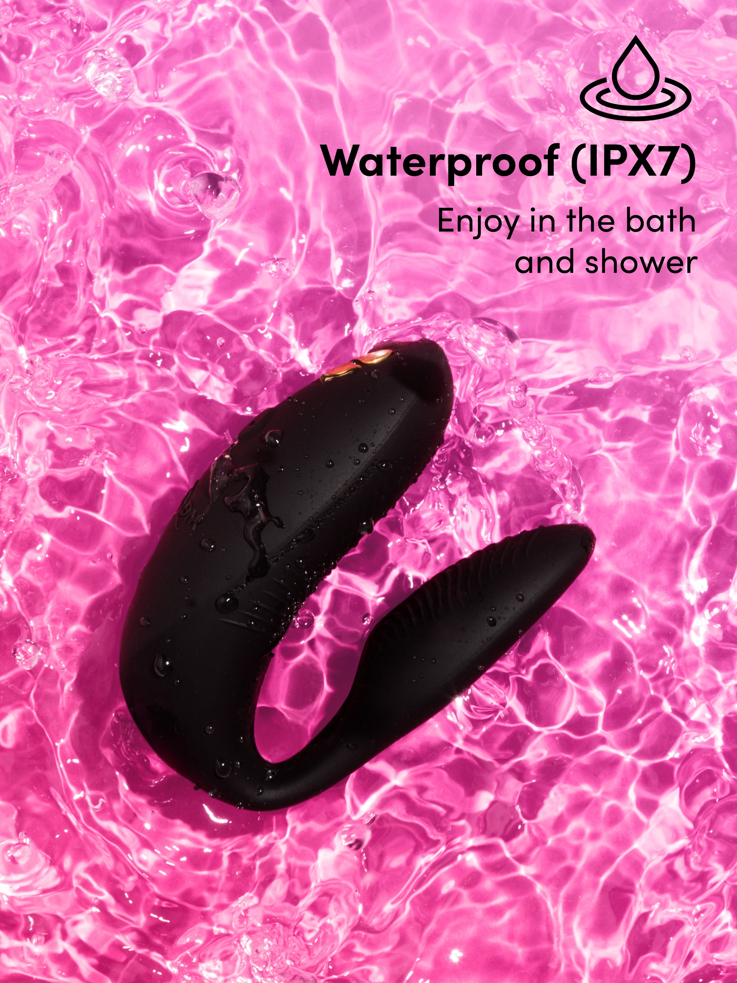 We-Vibe Chorus Pro Satin Black App and Remote Controlled Couple's Vibrator, Black, hi-res