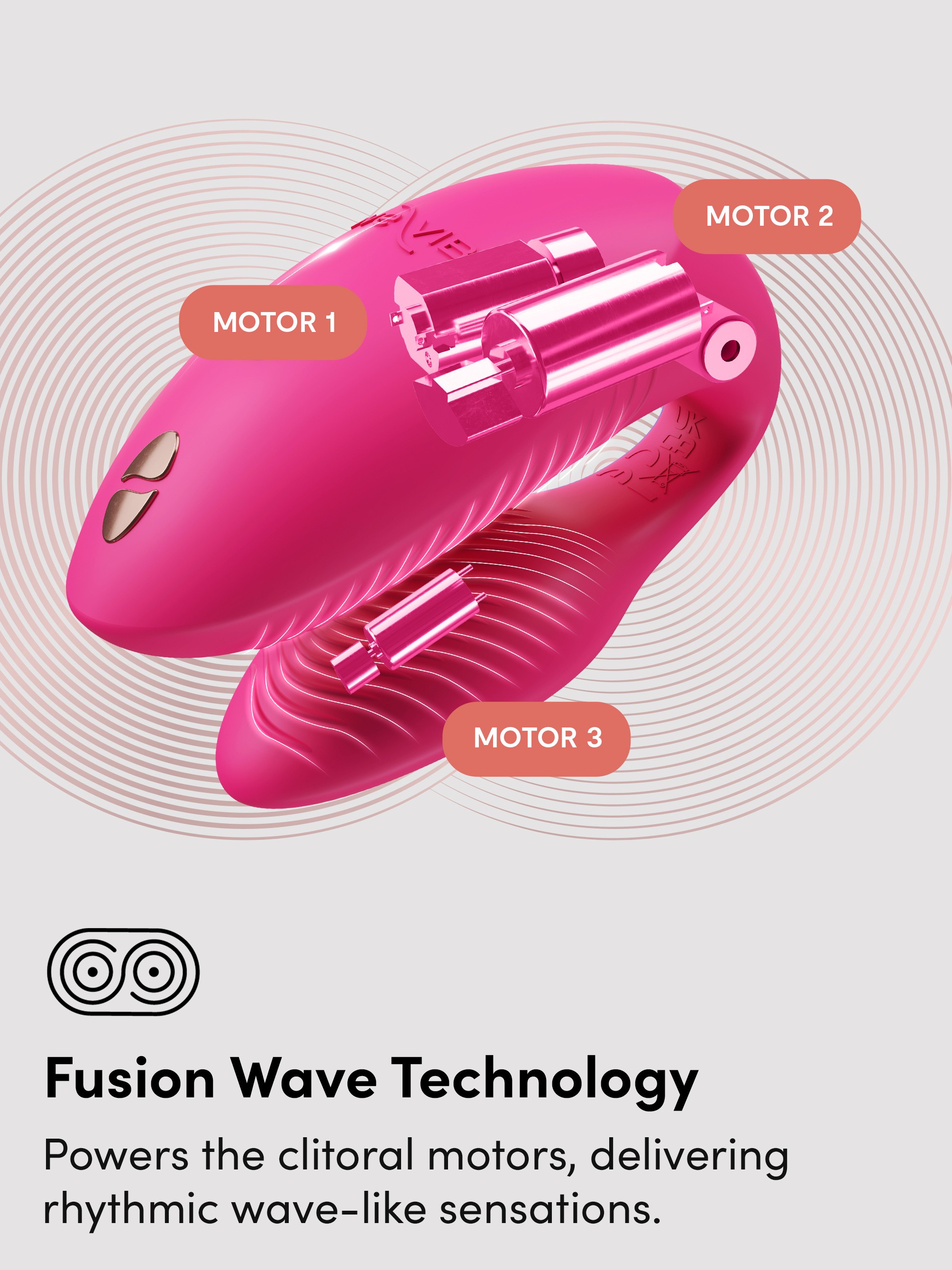 We-Vibe Chorus Pro Electric Pink App and Remote Controlled Couple's Vibrator, Pink, hi-res