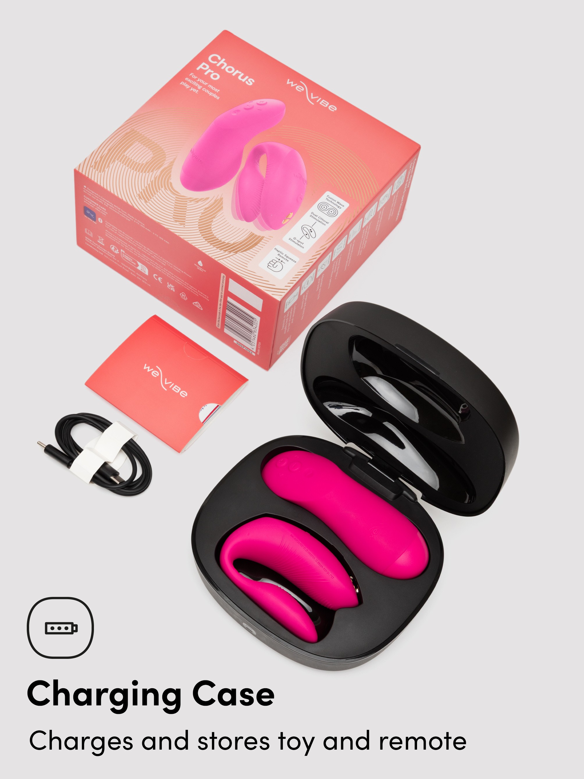 We-Vibe Chorus Pro Electric Pink App and Remote Controlled Couple's Vibrator, Pink, hi-res