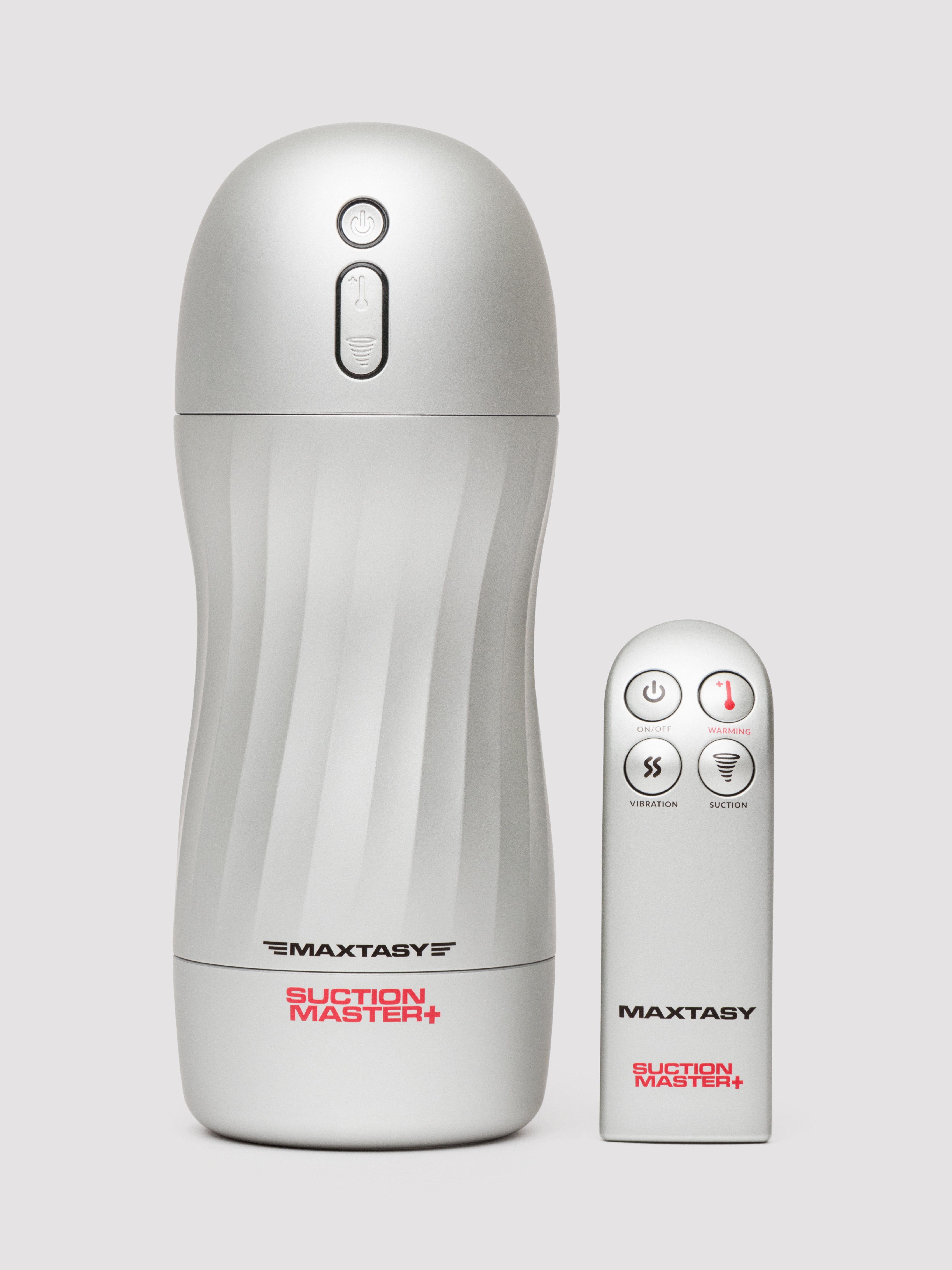 MAXTASY Suction Vibration & Warming Remote Control Male Masturbator, Silver, hi-res