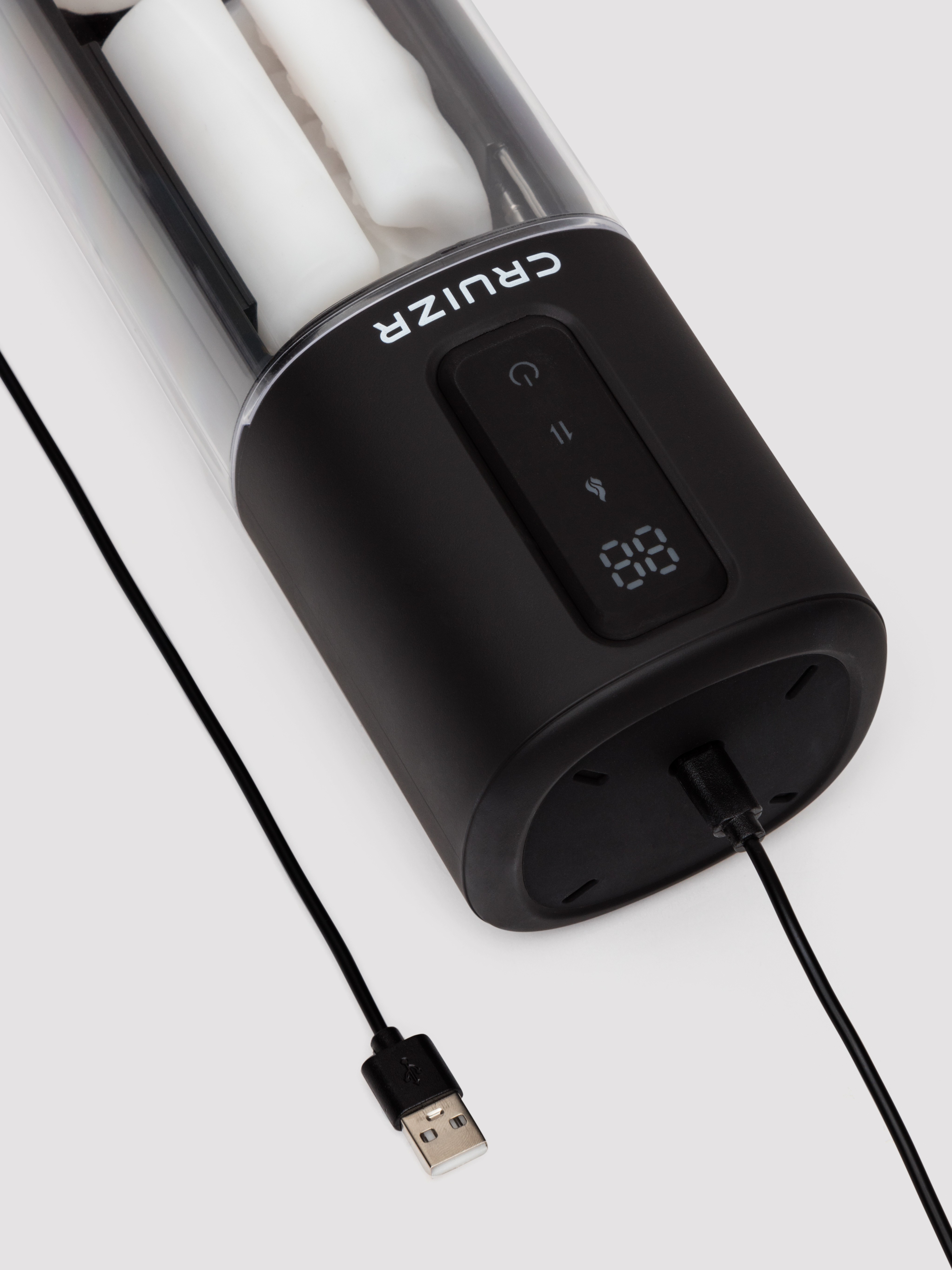 CRUIZR CX11 Heating Stroking and Vibrating Male Masturbator, Black, hi-res