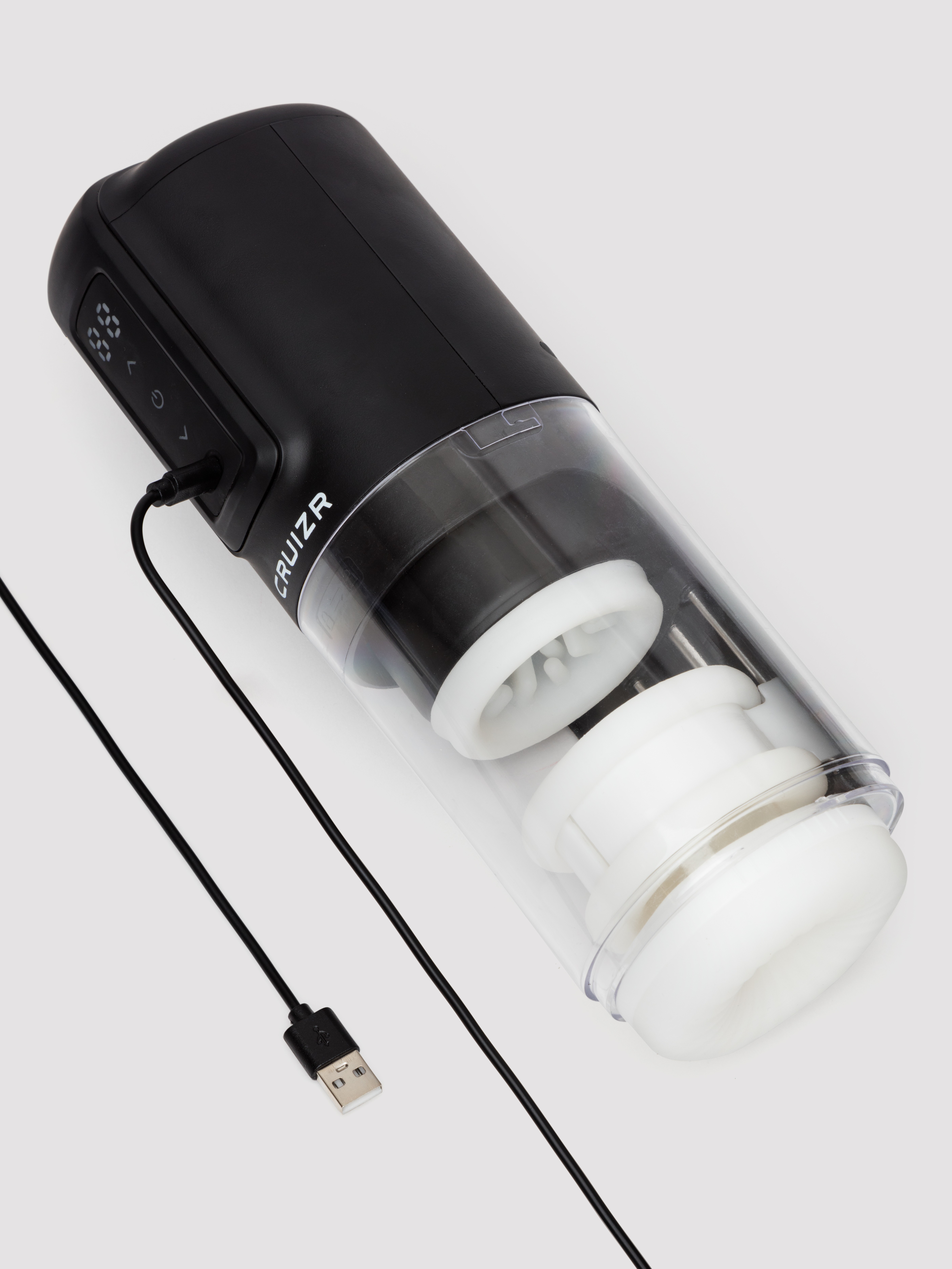 CRUIZR CX10 Rechargeable Thrusting Rotating and Vibrating Male Masturbator, Black, hi-res