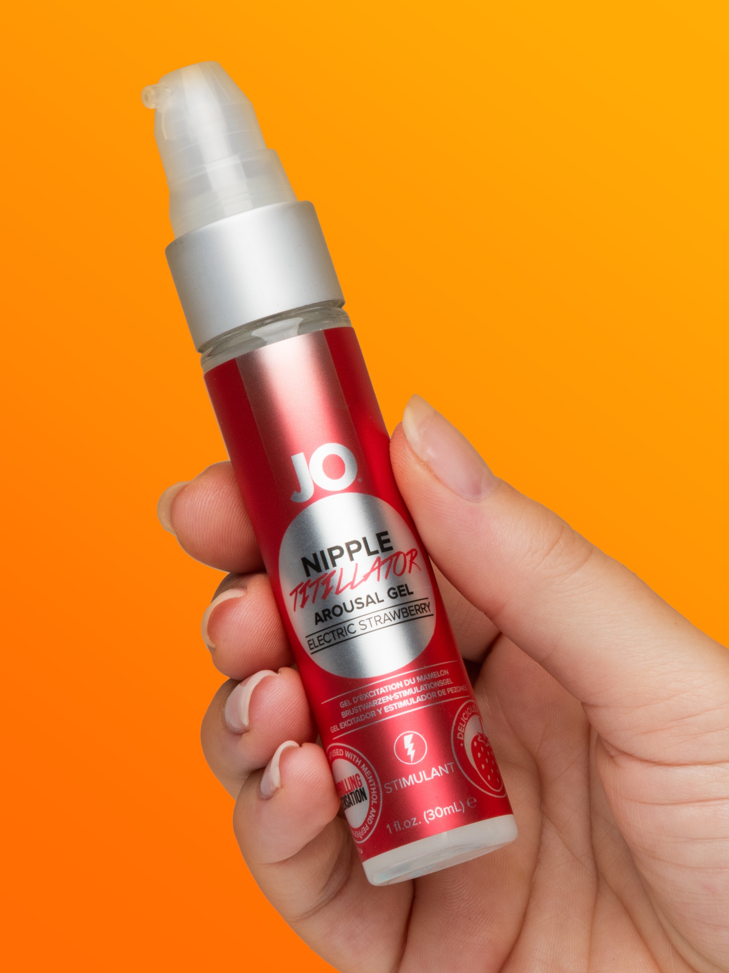 JO&reg; Nipple Titillator Arousal Gel Electric Strawberry 30ml, , hi-res