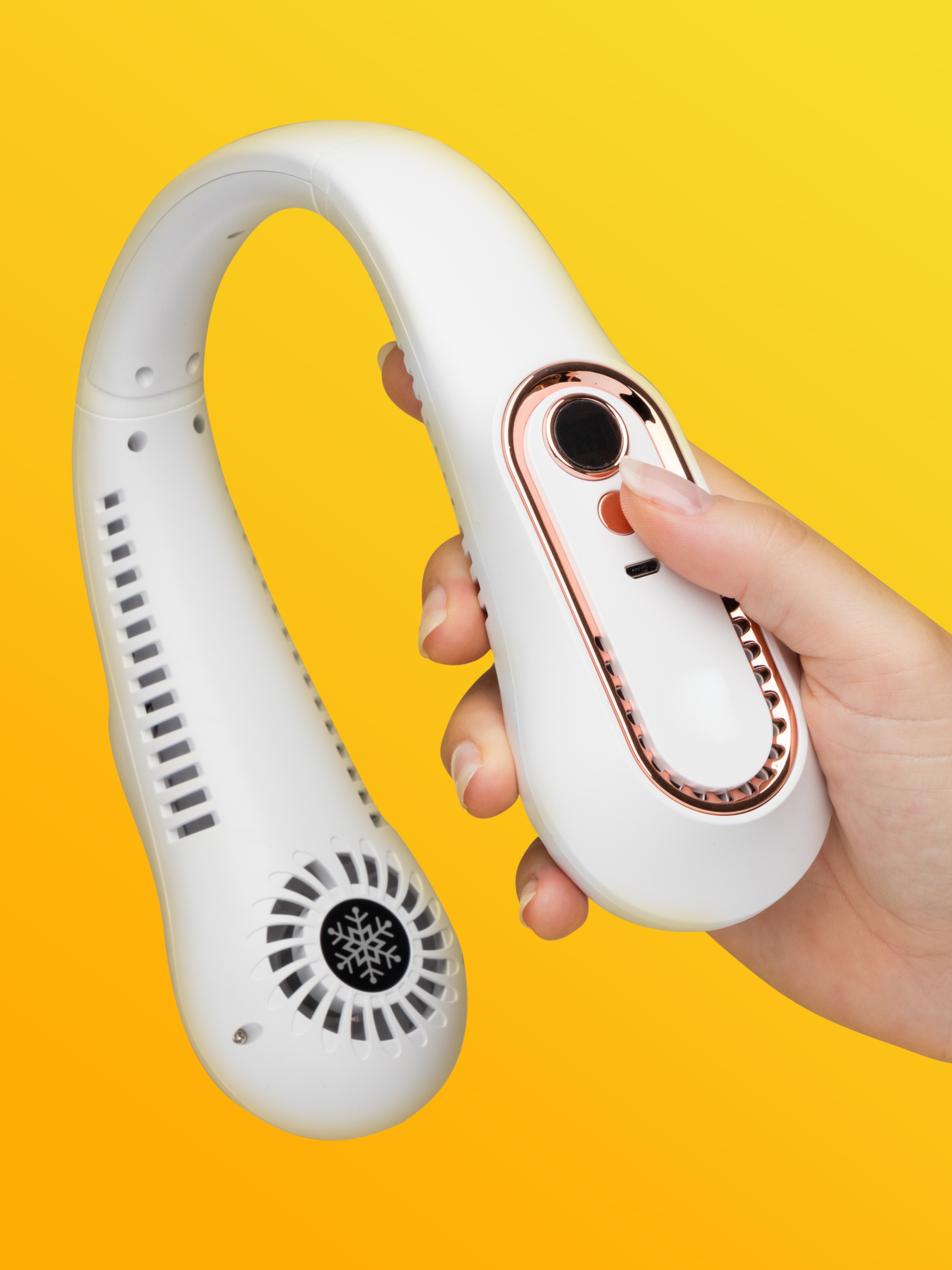 Insu Beauty No-More-Melting Cooling Neck Fan, Silver, hi-res