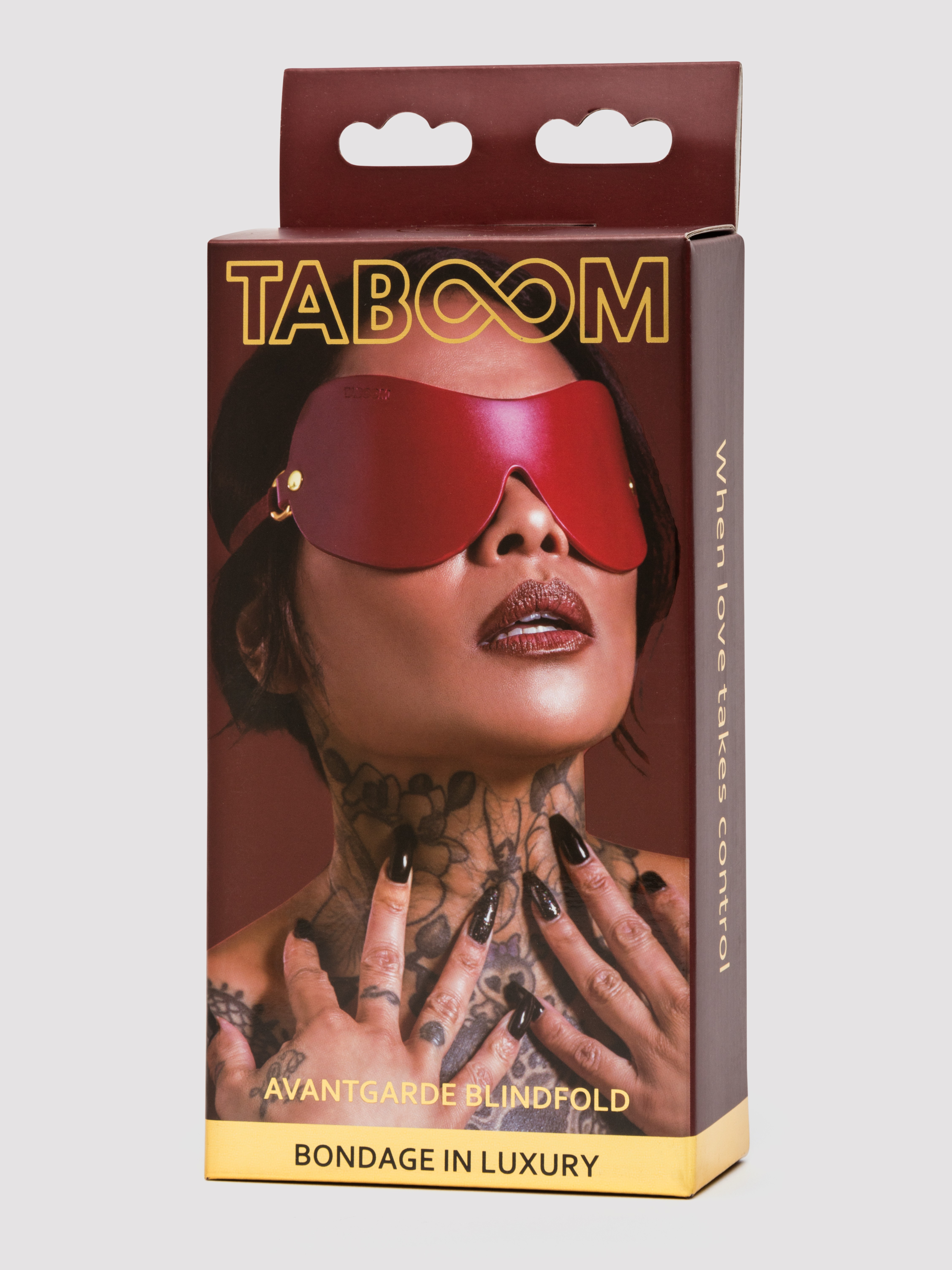 Taboom Bondage In Luxury Avantgarde Blindfold, Red, hi-res