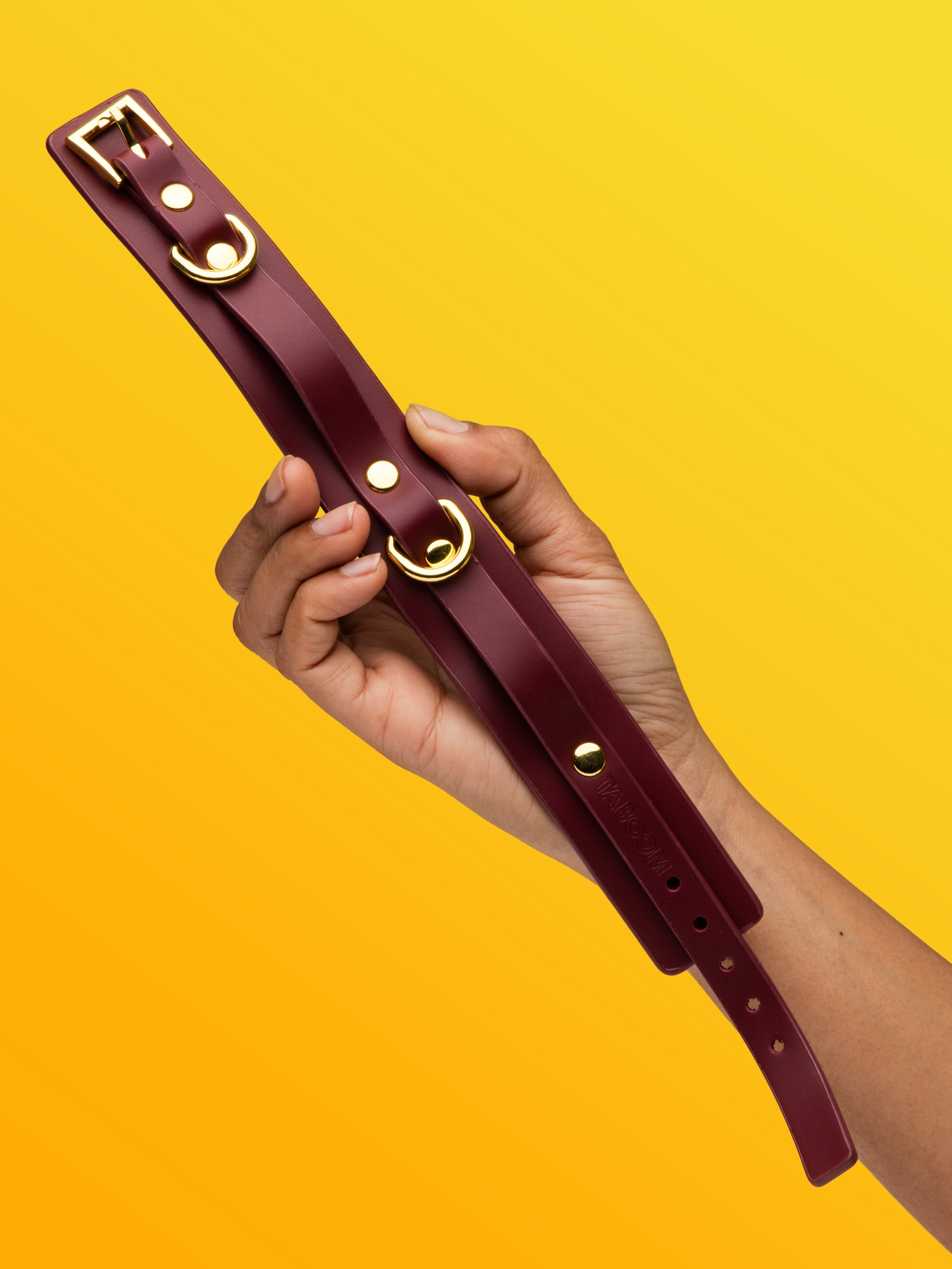 Taboom Bondage in Luxury Ankle Cuffs, Red, hi-res