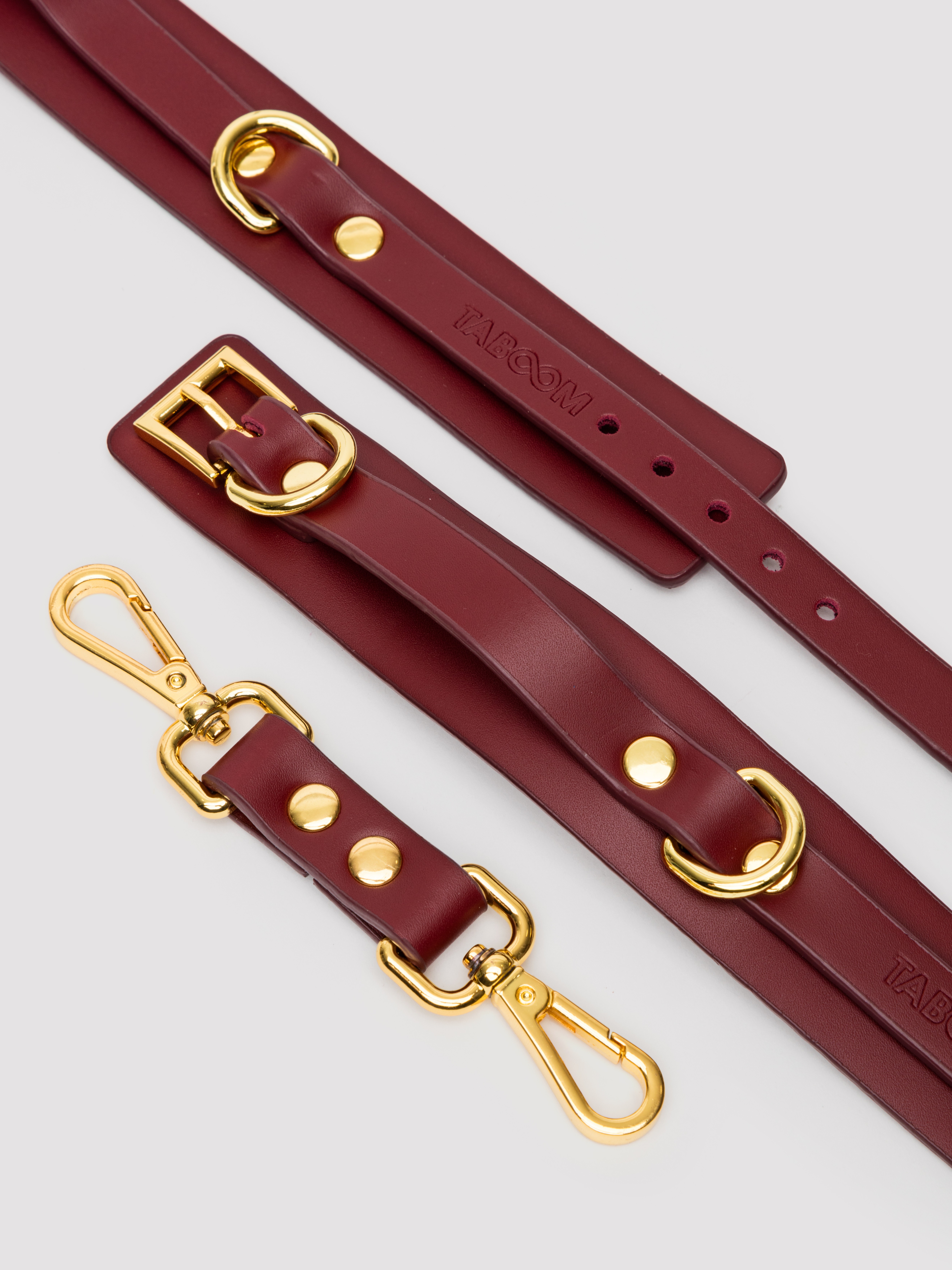 Taboom Bondage in Luxury Ankle Cuffs, Red, hi-res