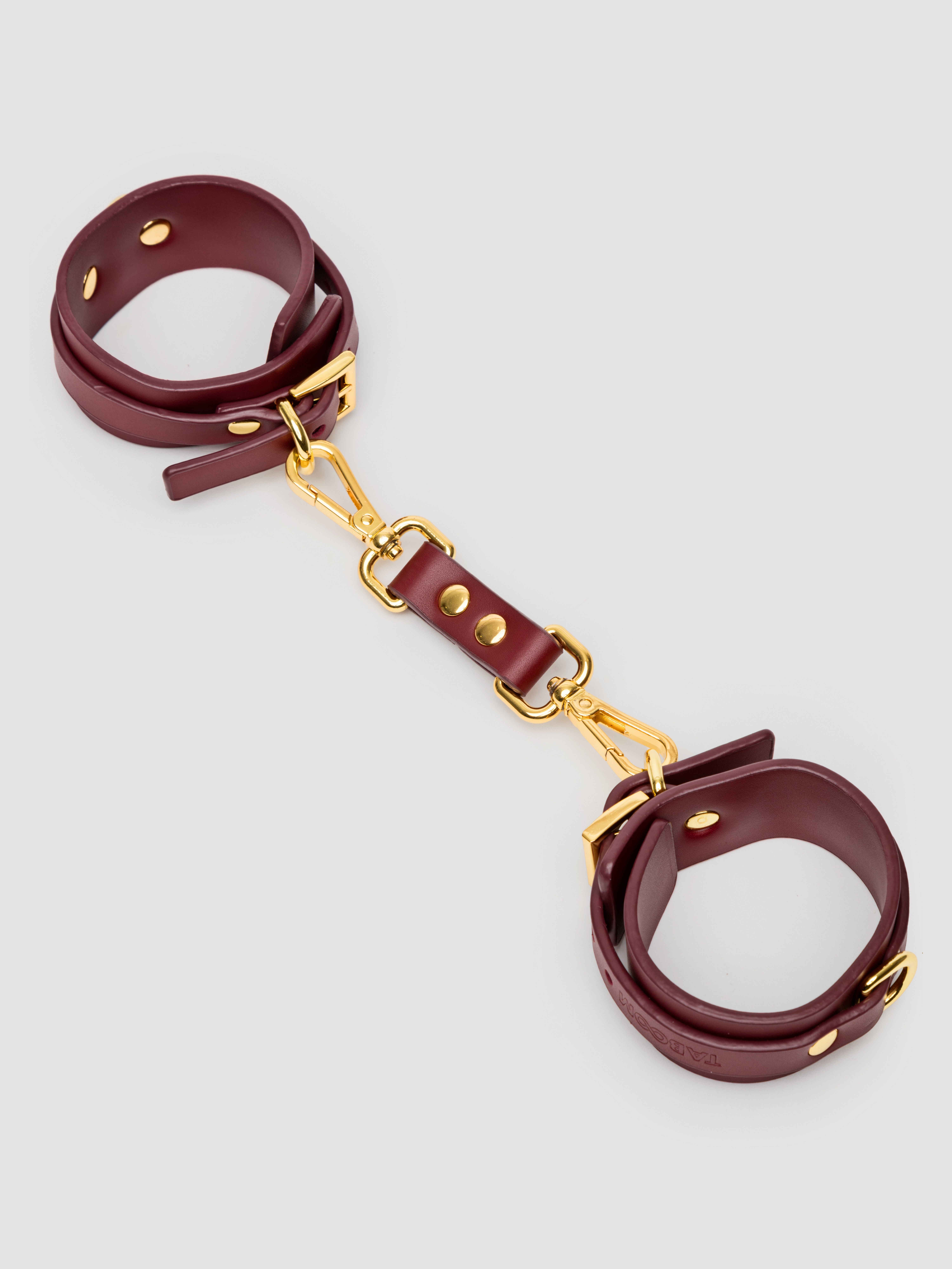 Taboom Bondage in Luxury Wrist Cuffs, Red, hi-res