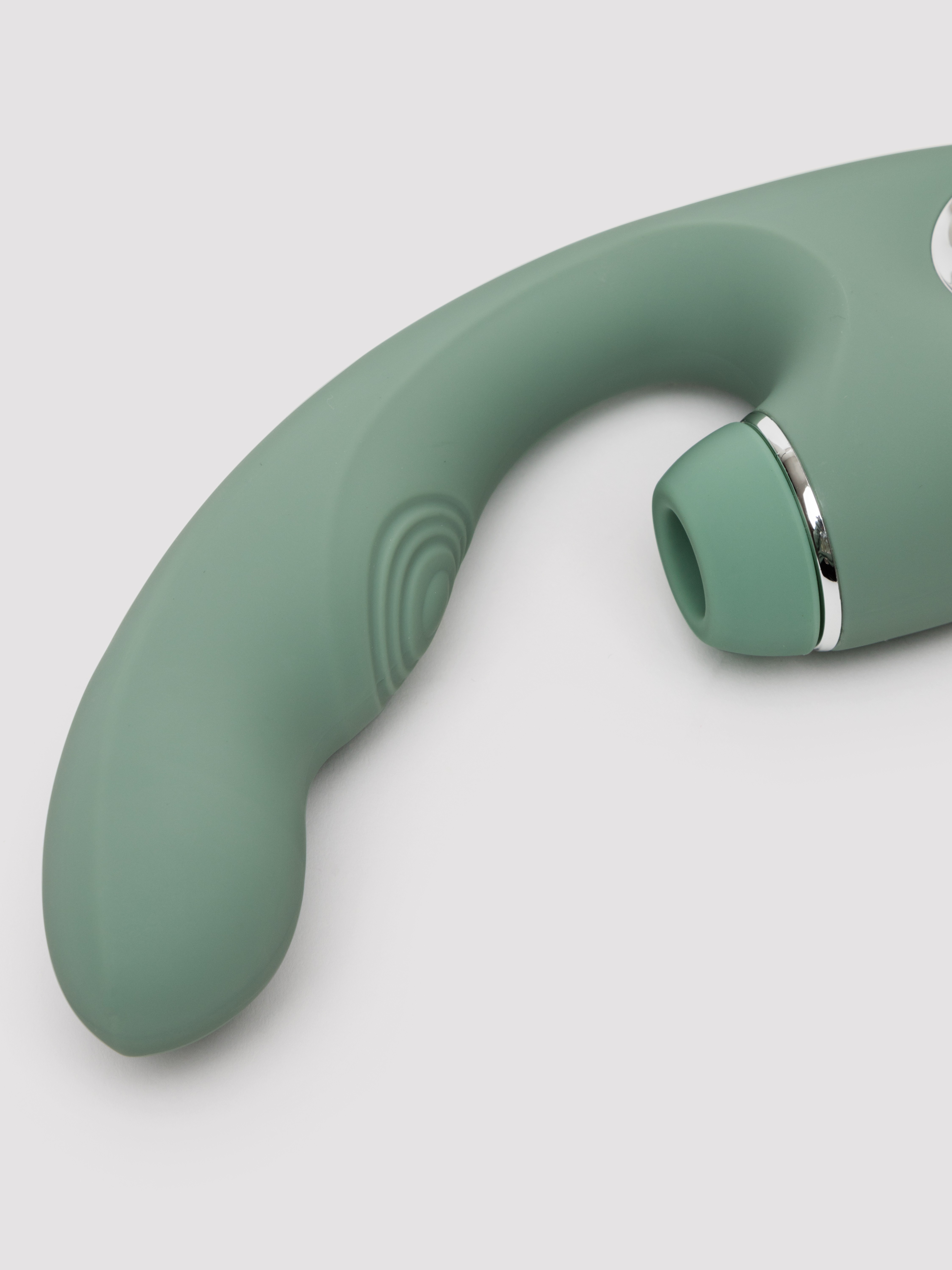 Lovehoney Dual Embrace Pulsing Clitoral Suction Dual Stimulator, Green, hi-res