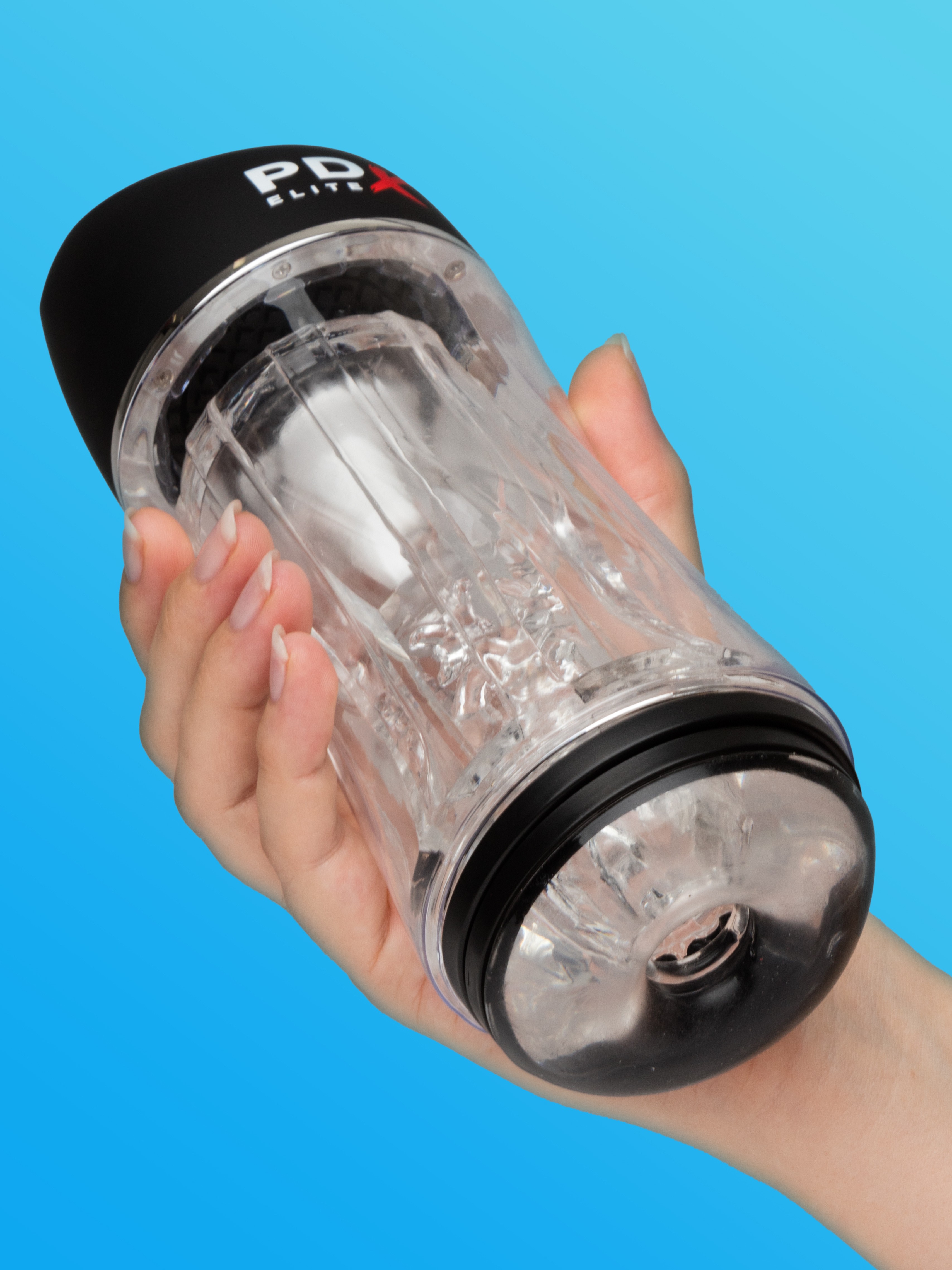 PDX Elite ViewTube Pro Super Suction Vibrating Male Masturbator, Clear, hi-res