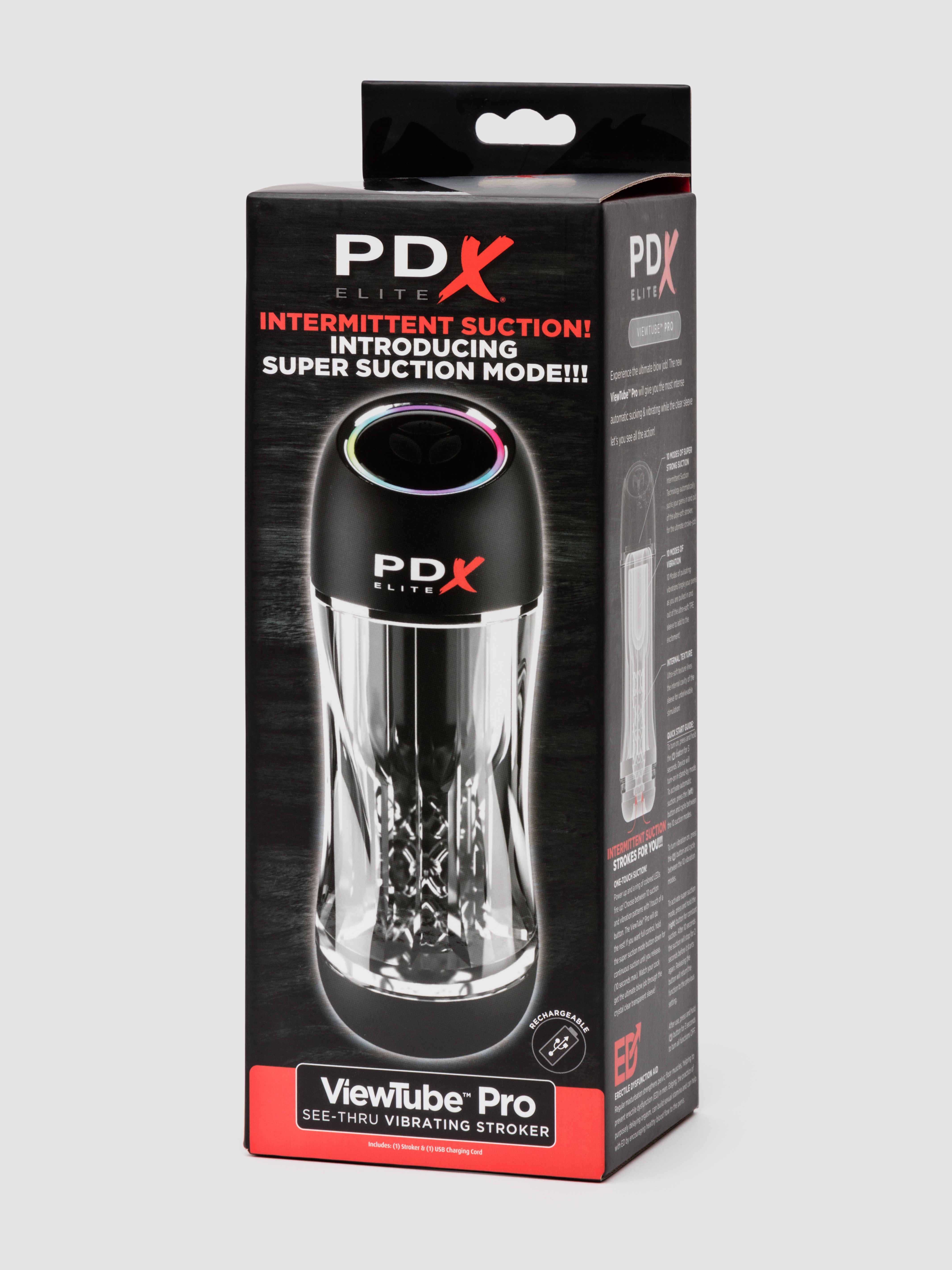 PDX Elite ViewTube Pro Super Suction Vibrating Male Masturbator, Clear, hi-res