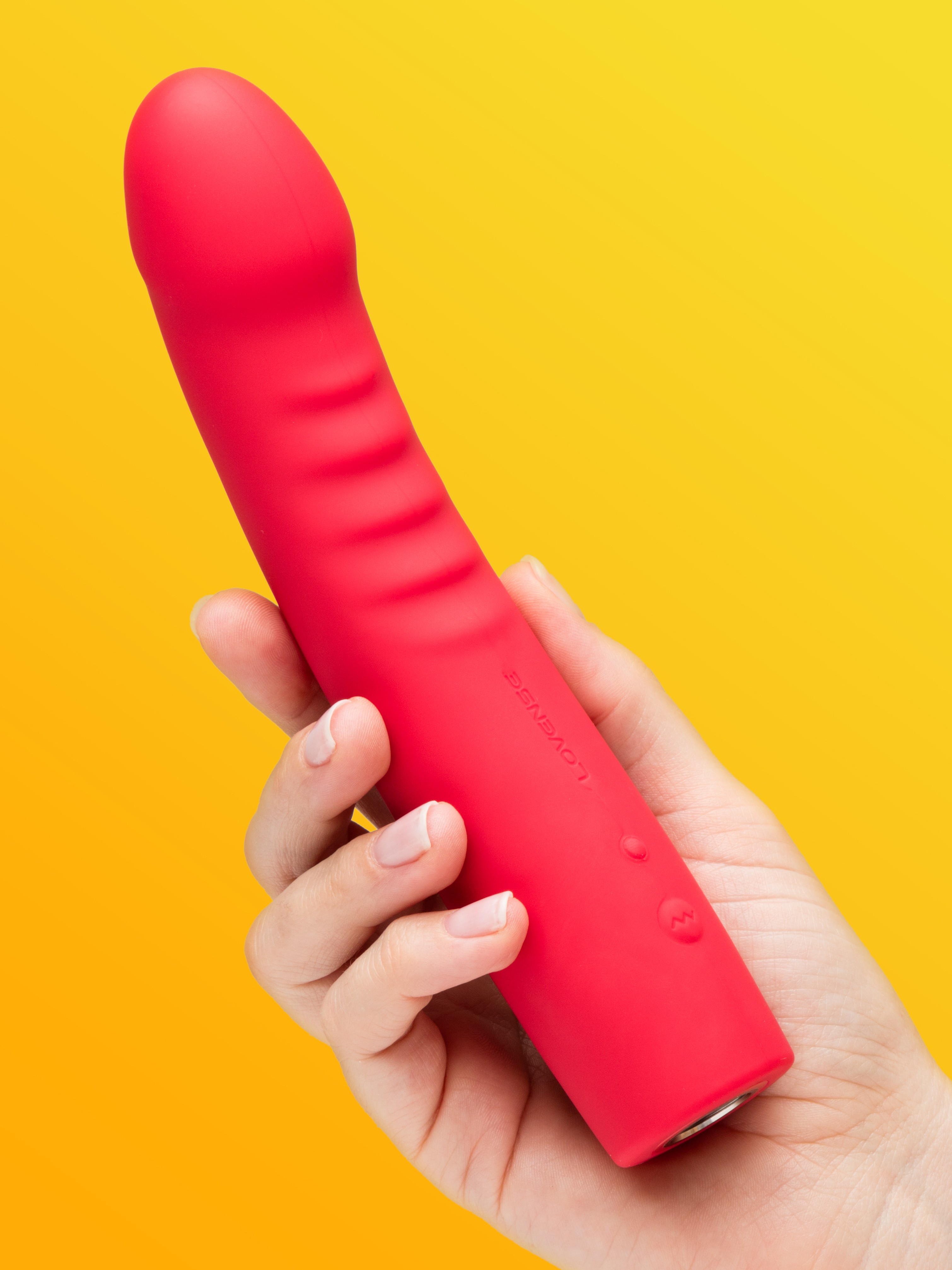 Lovense Mission 2 Touch Sensitive App Control Vibrating Dildo with Suction Cup, Red, hi-res