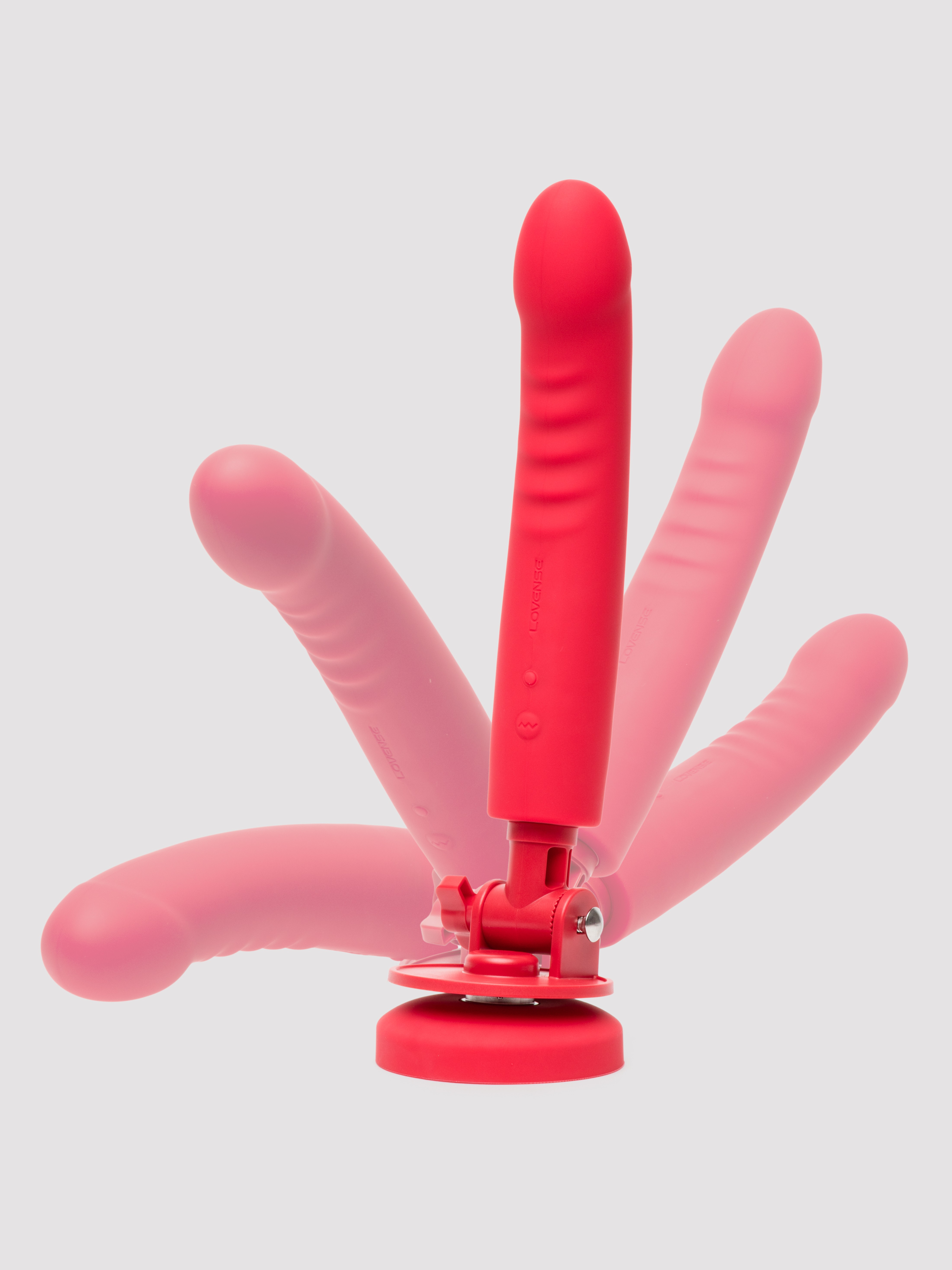 Lovense Mission 2 Touch Sensitive App Control Vibrating Dildo with Suction Cup, Red, hi-res