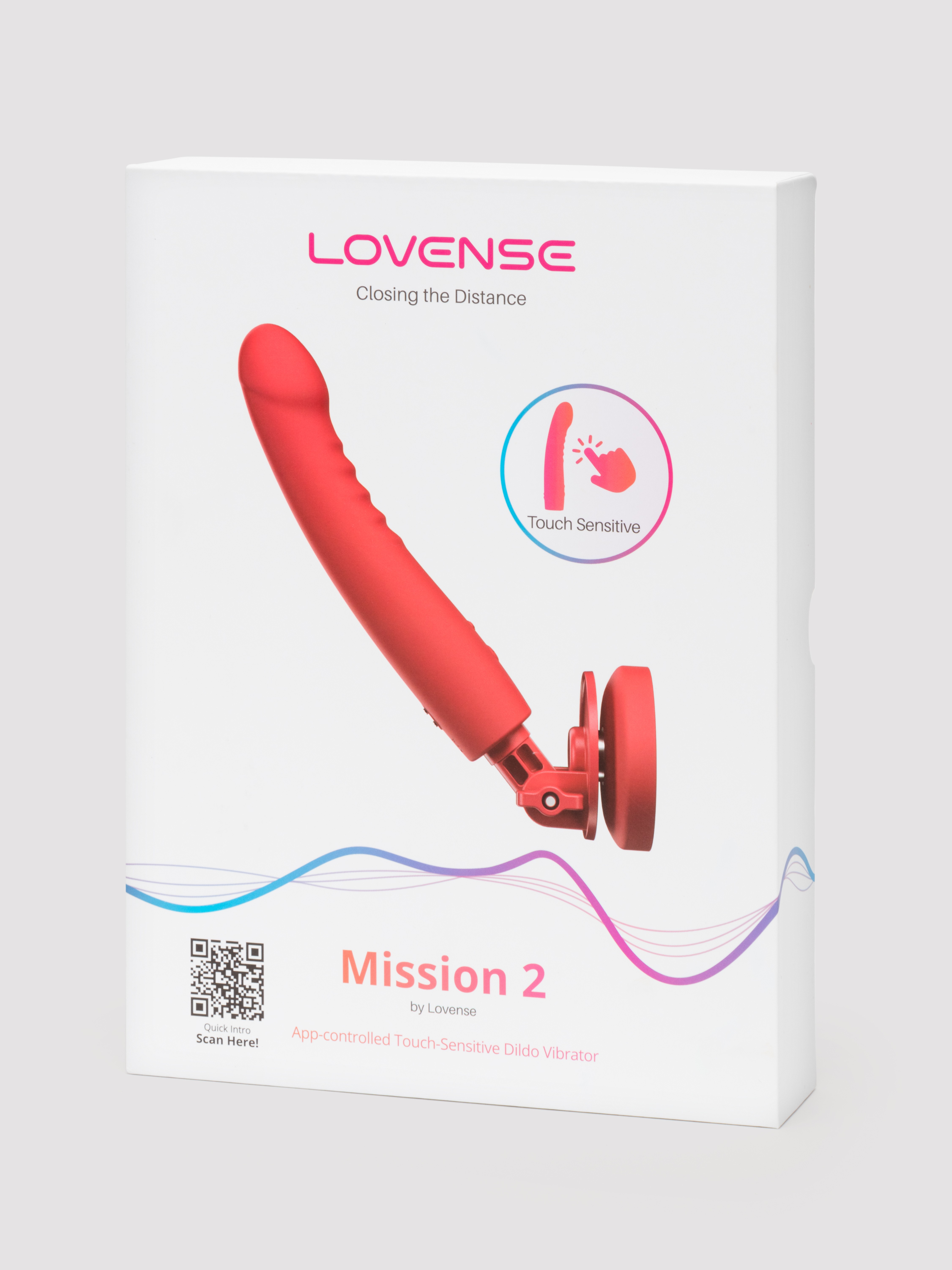 Lovense Mission 2 Touch Sensitive App Control Vibrating Dildo with Suction Cup, Red, hi-res