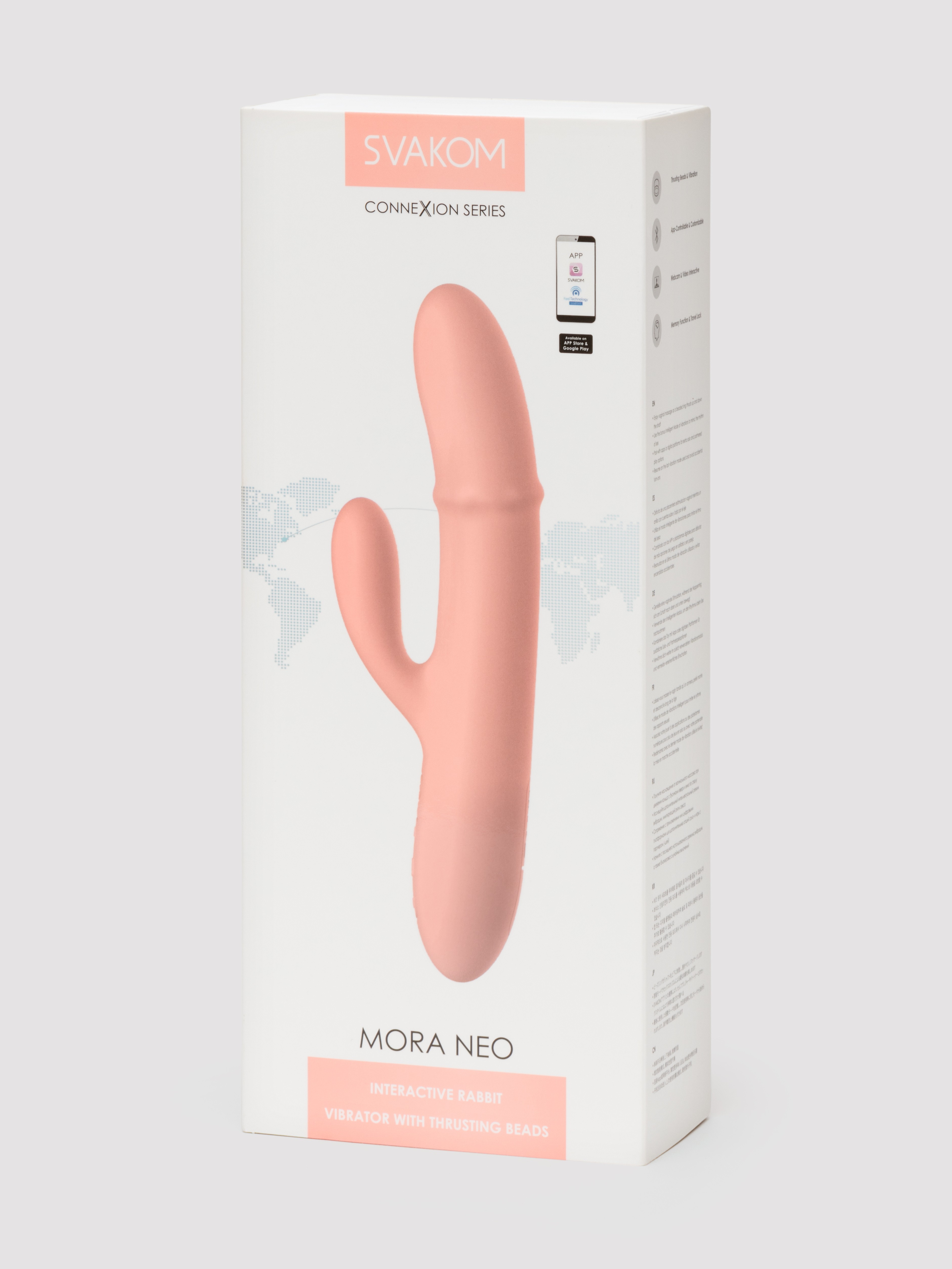 Svakom Mora Neo Interactive Rabbit Vibrator with Thrusting Beads, Pink, hi-res