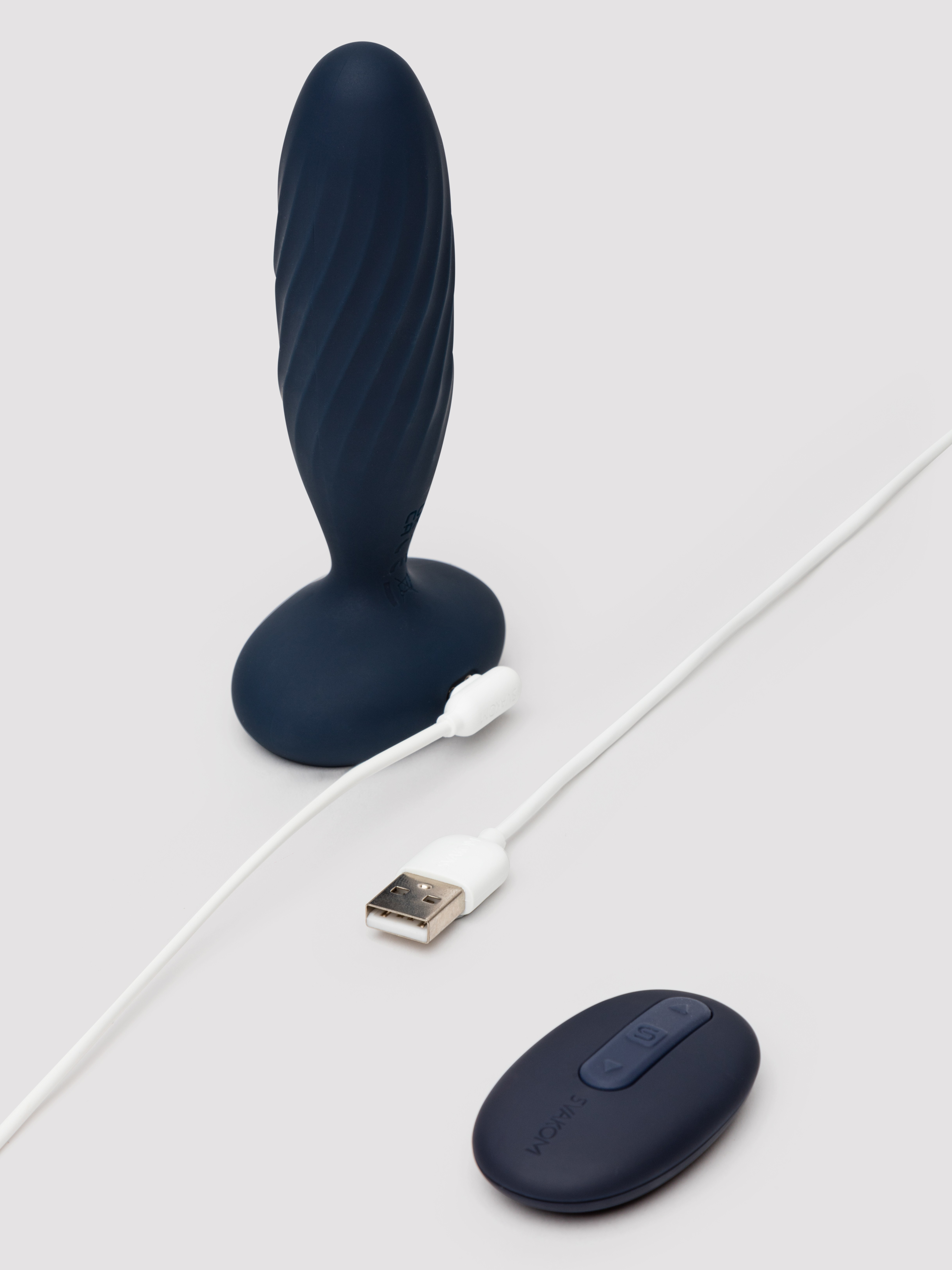 Svakom Jordan App-Controlled Thrusting Butt Plug, Blue, hi-res