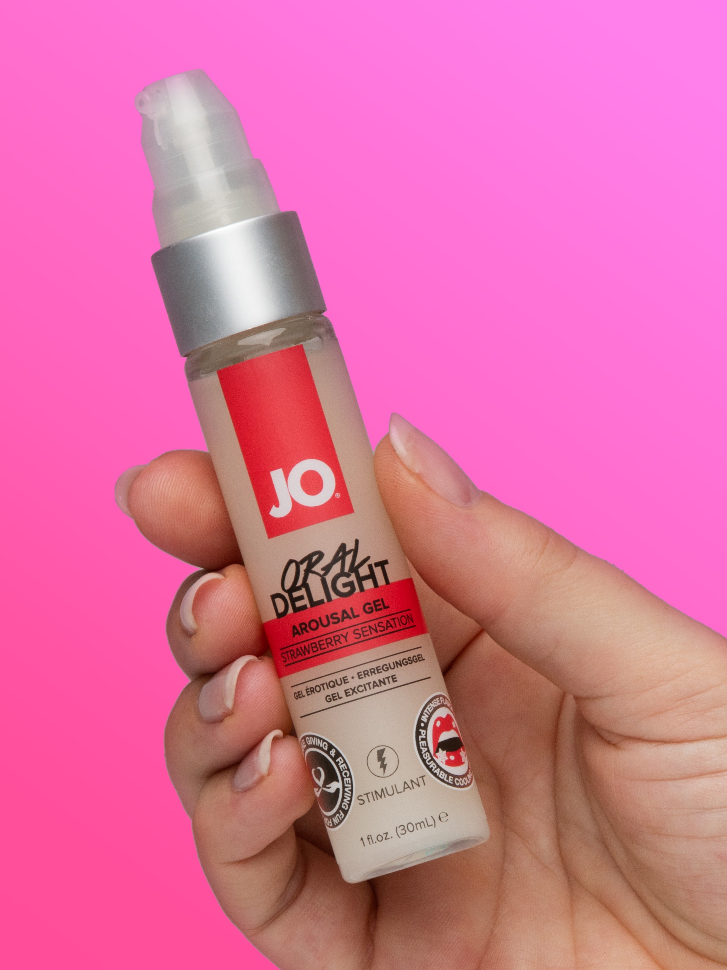 System JO Strawberry Oral Delight Arousal Gel 1 fl oz, , hi-res