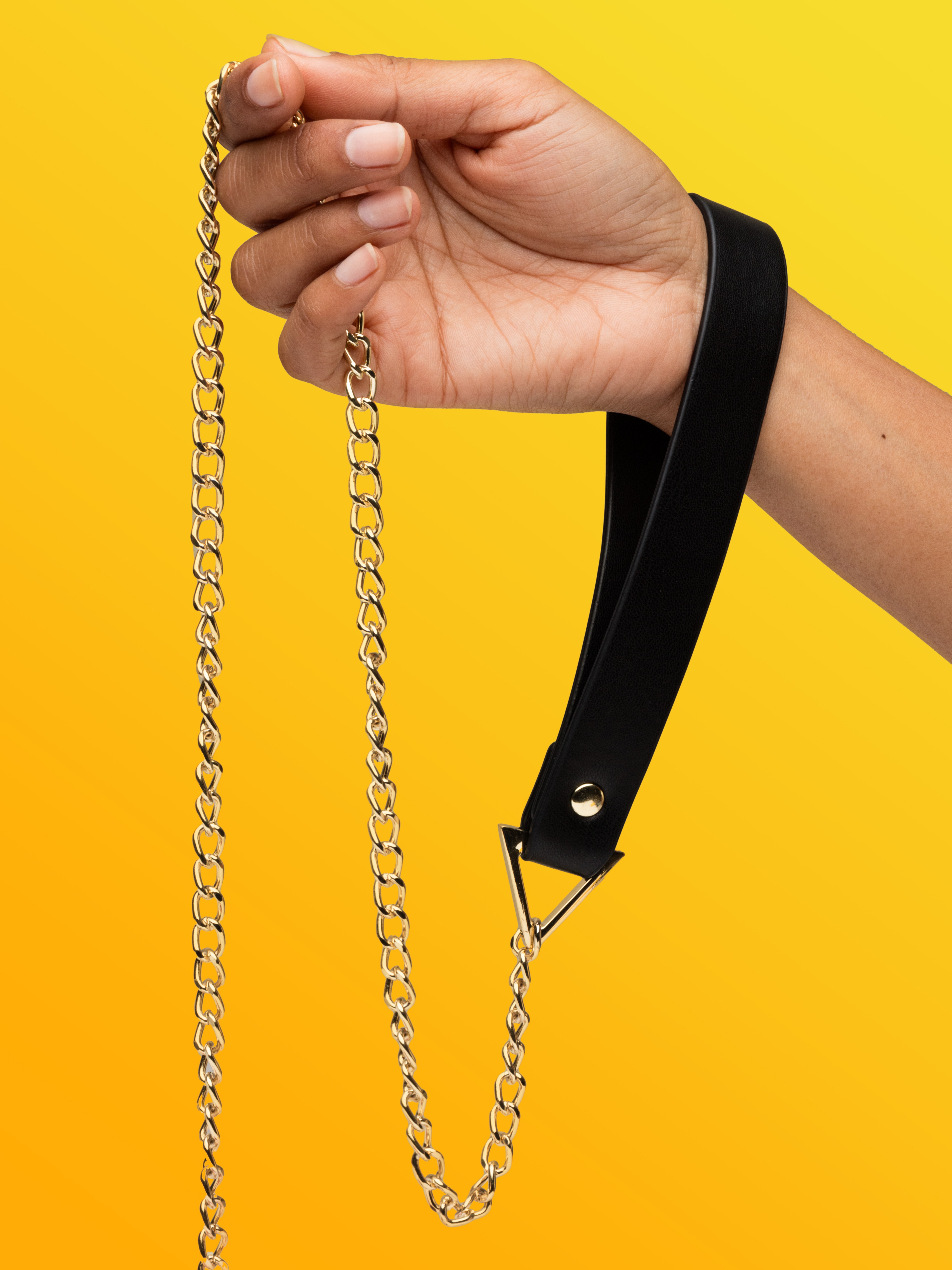 Ouch! Milan Faux Leather Collar with Leash, Red, hi-res