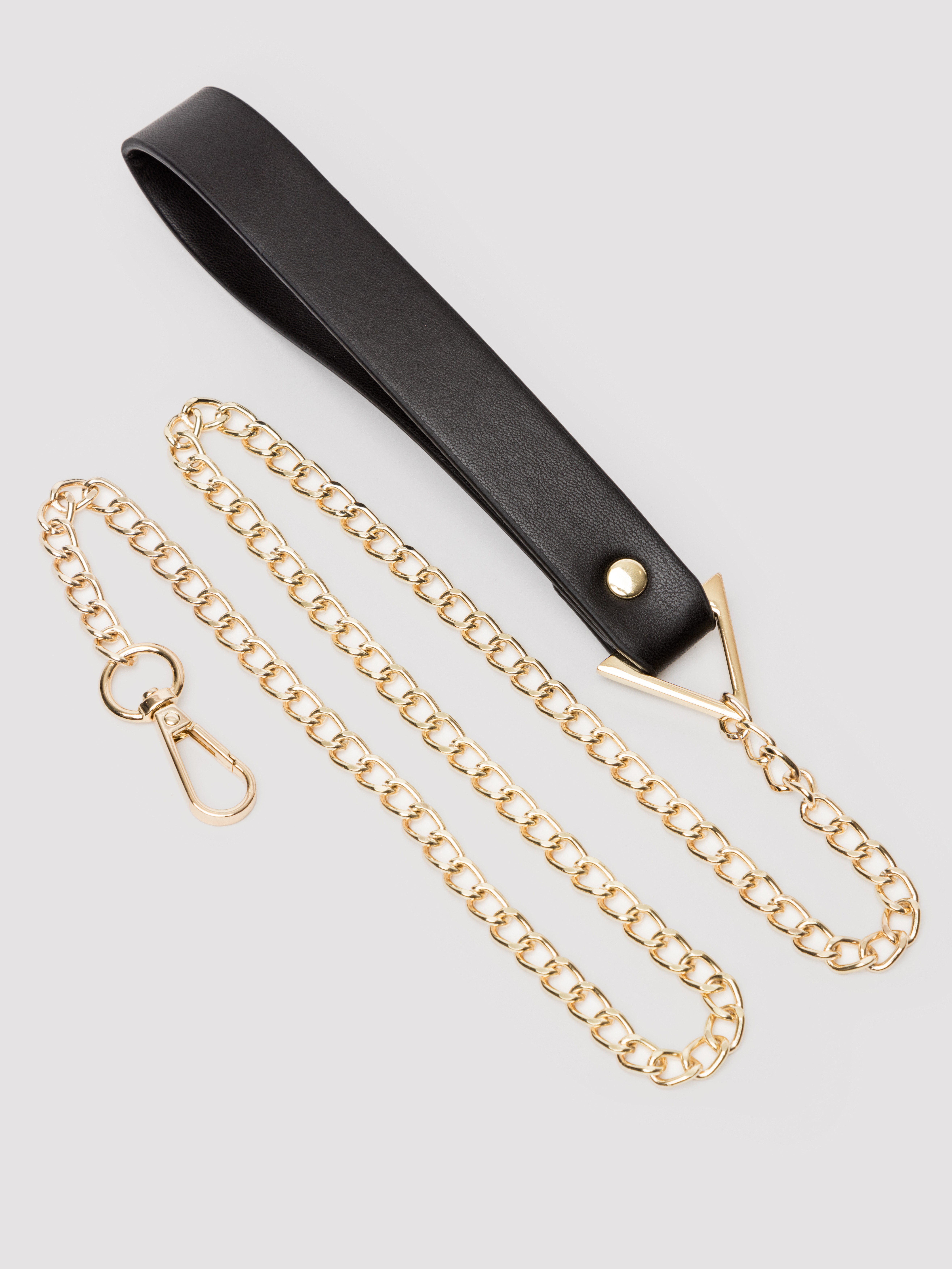 Ouch! Milan Faux Leather Collar with Leash, Red, hi-res