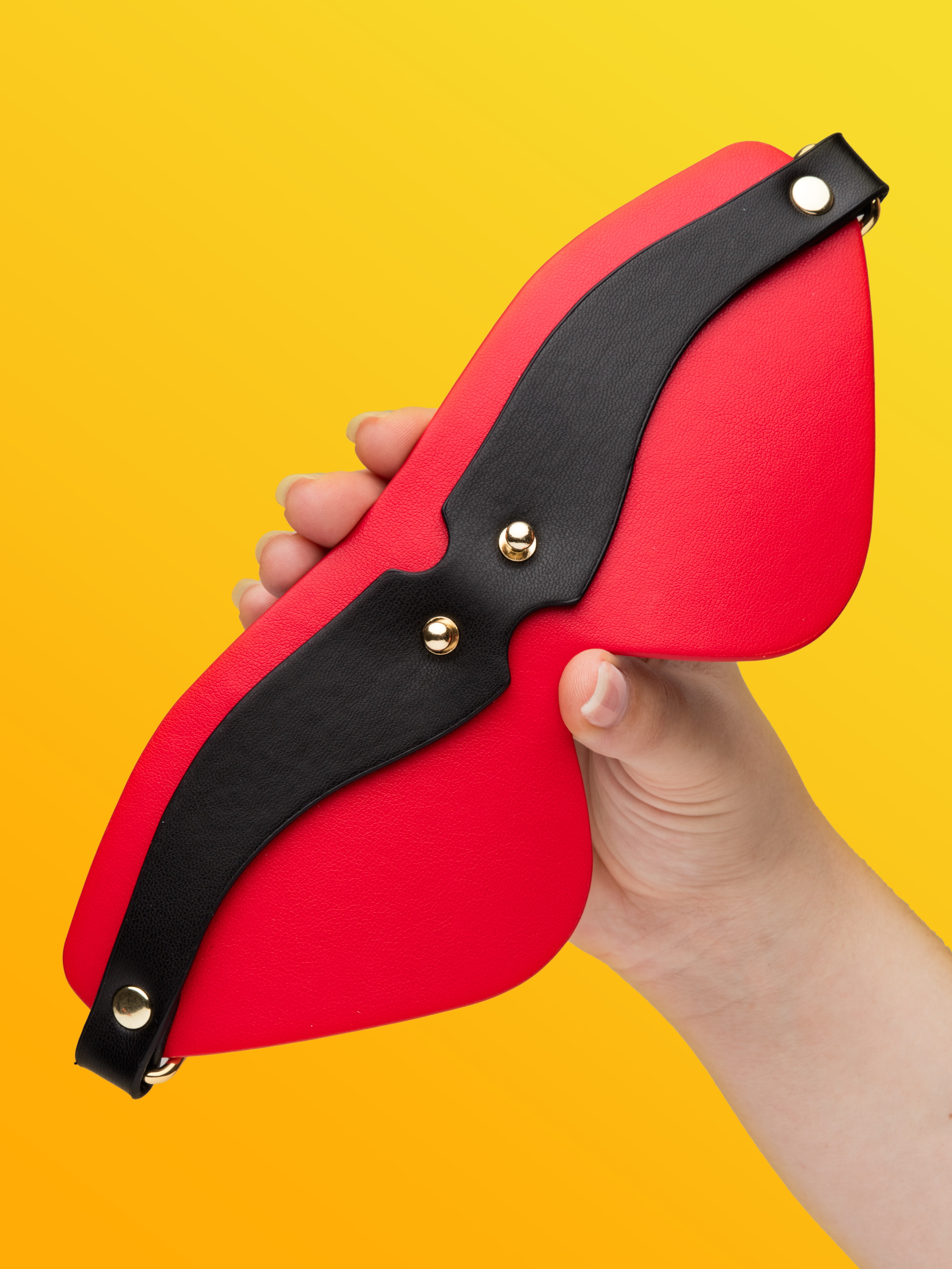 Ouch! Milan Faux Leather Blindfold, Red, hi-res