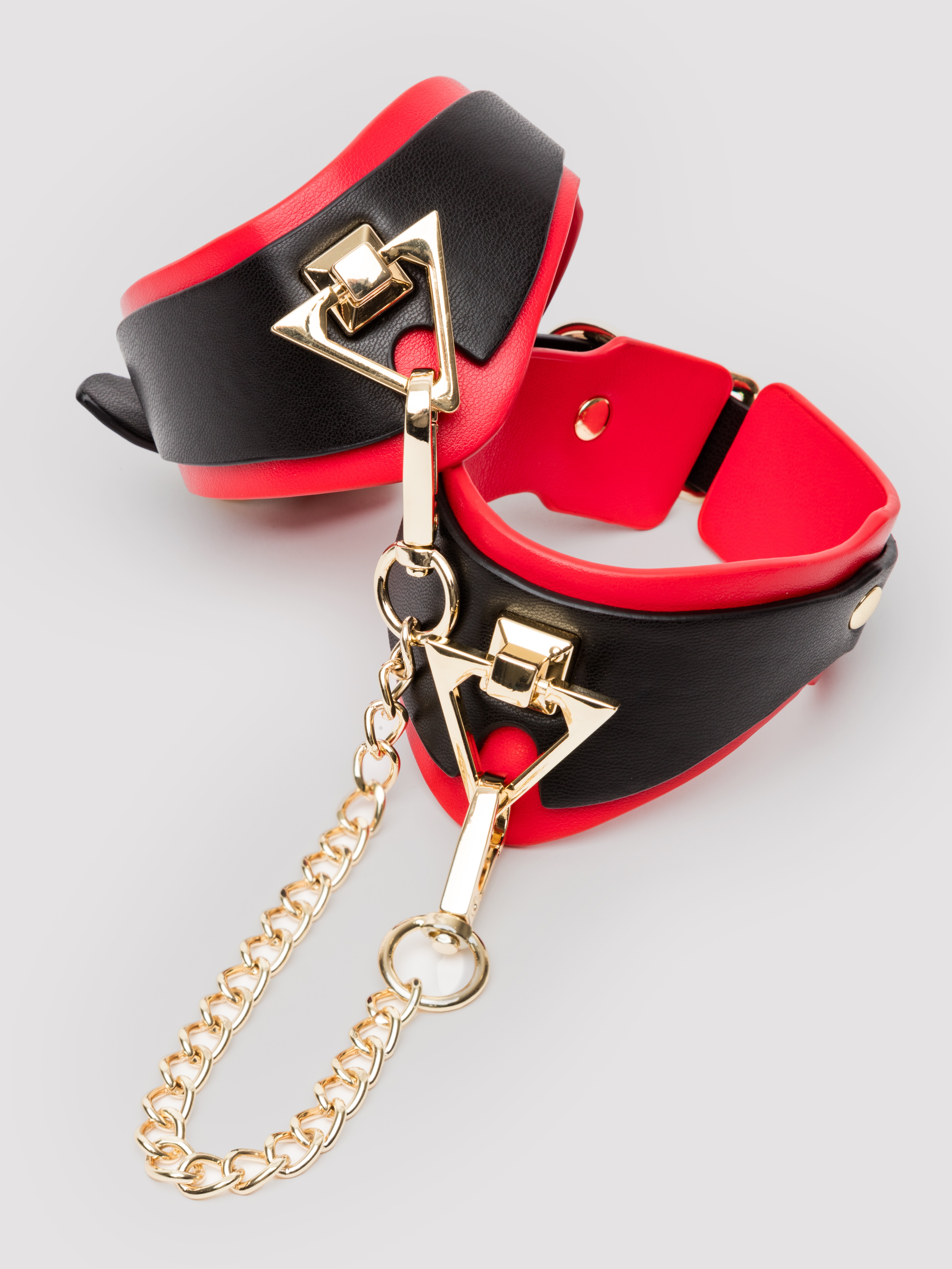 Ouch! Milan Faux Leather Leg Cuffs, Red, hi-res