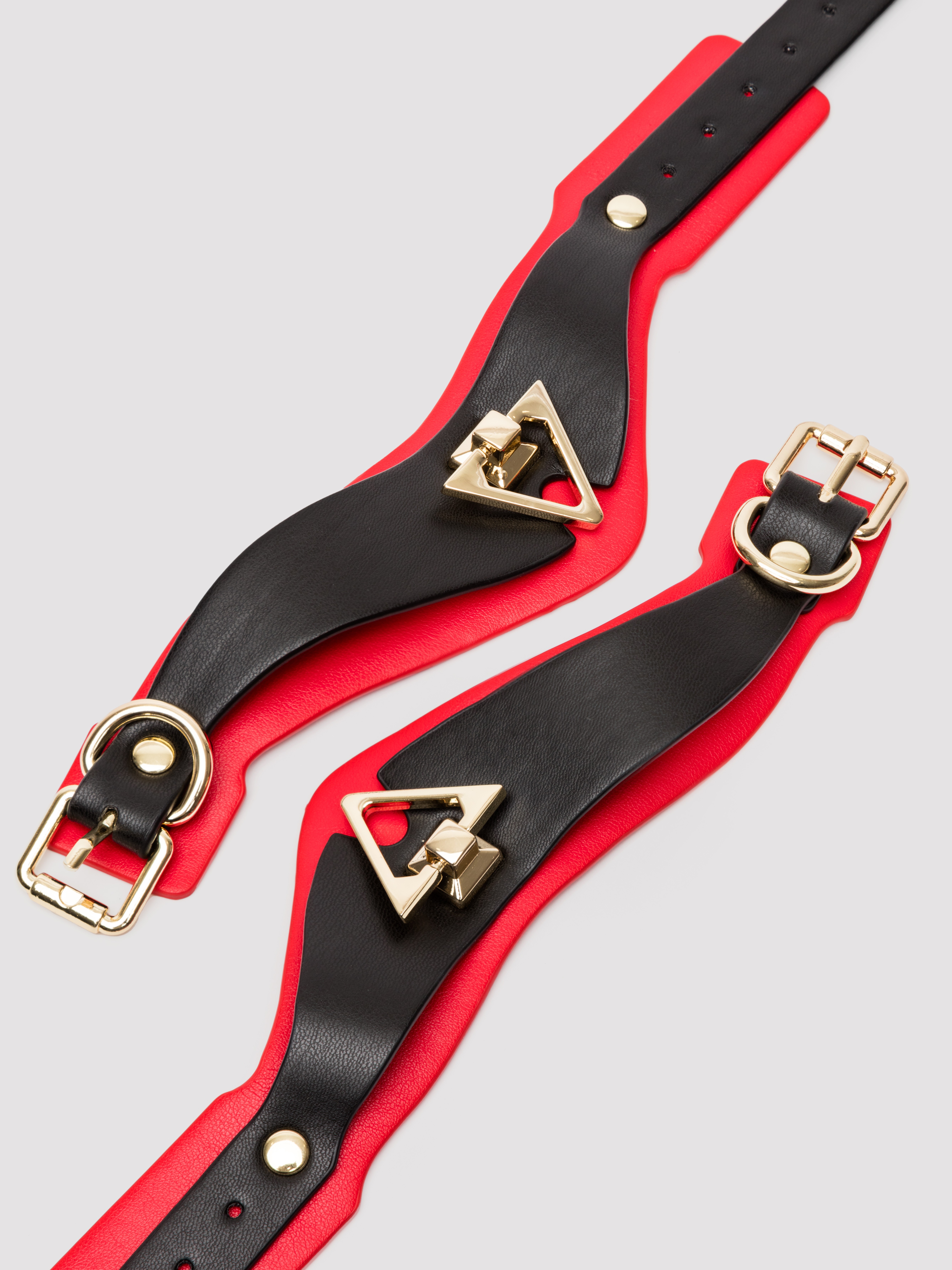 Ouch! Milan Faux Leather Leg Cuffs, Red, hi-res