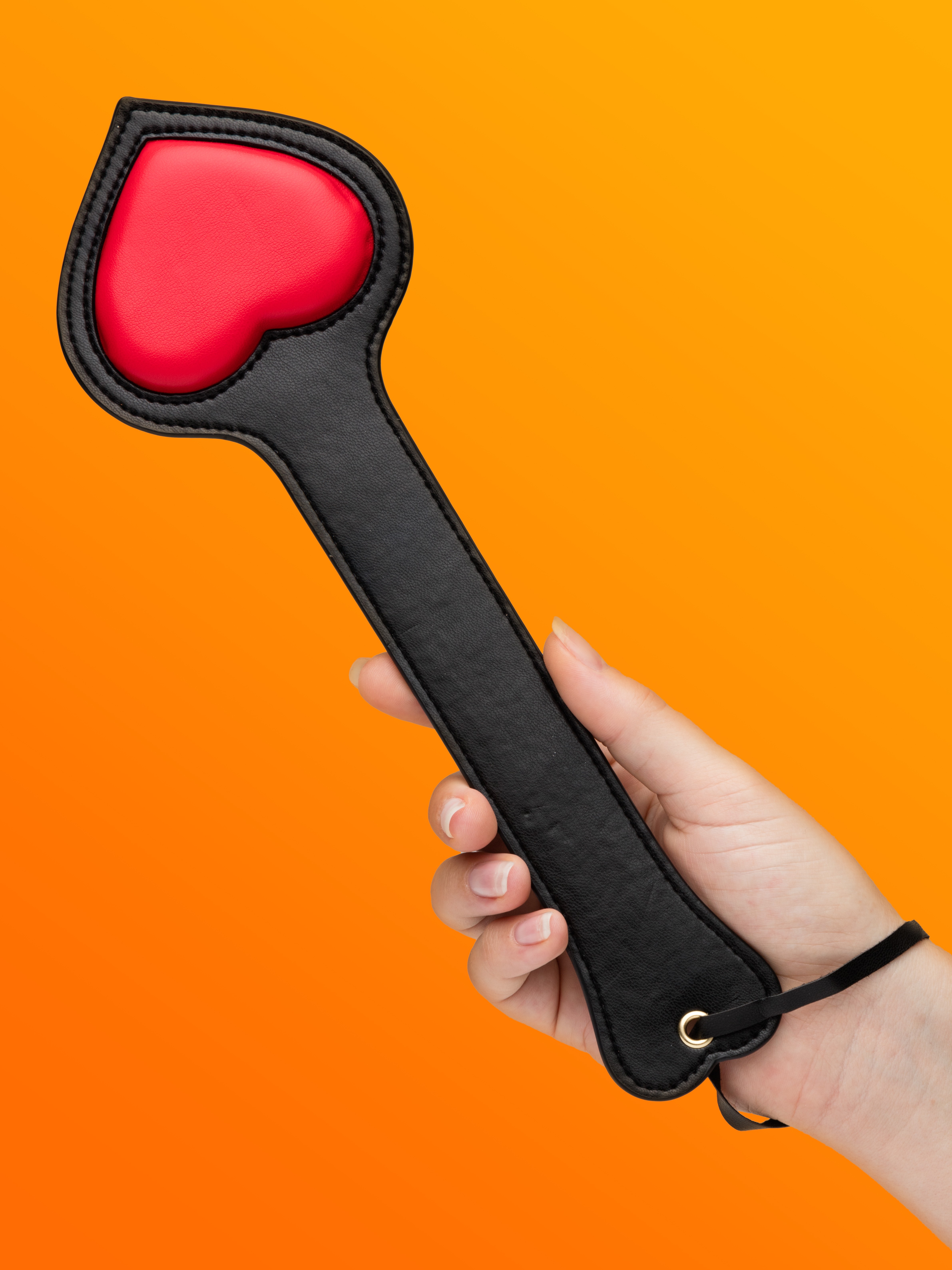 Ouch! Milan Faux Leather Heart Paddle, Red, hi-res