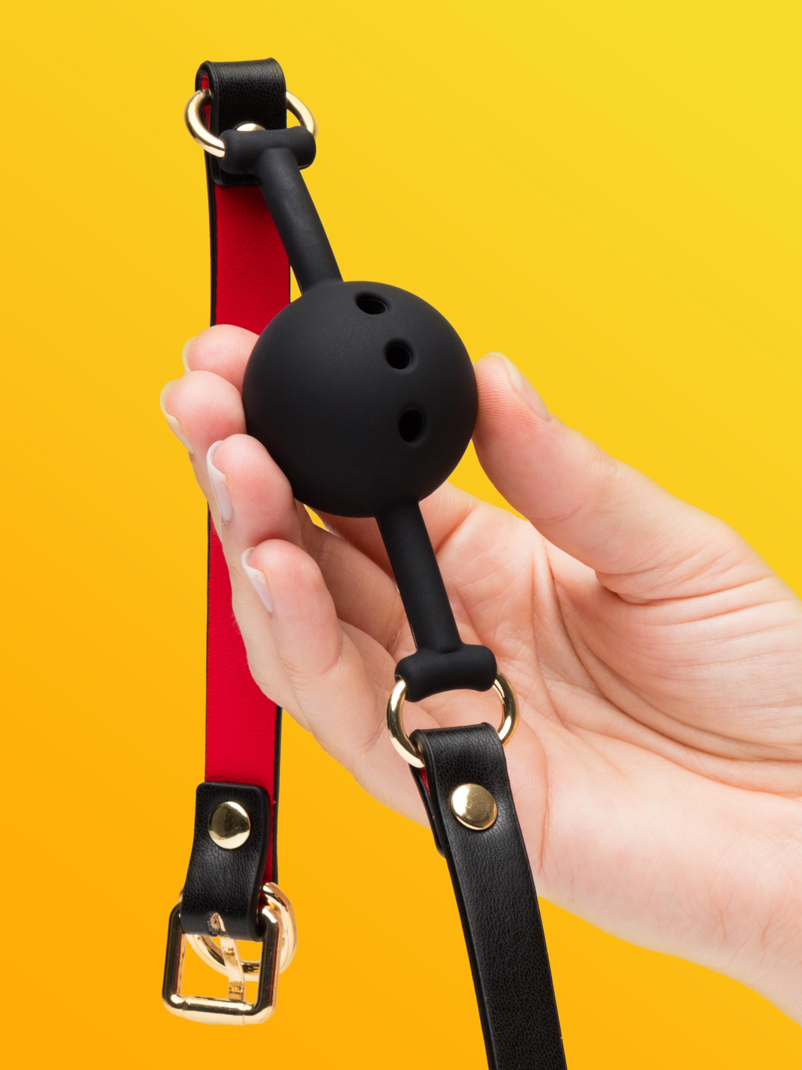 Ouch! Milan Silicone Ball Gag, Black, hi-res