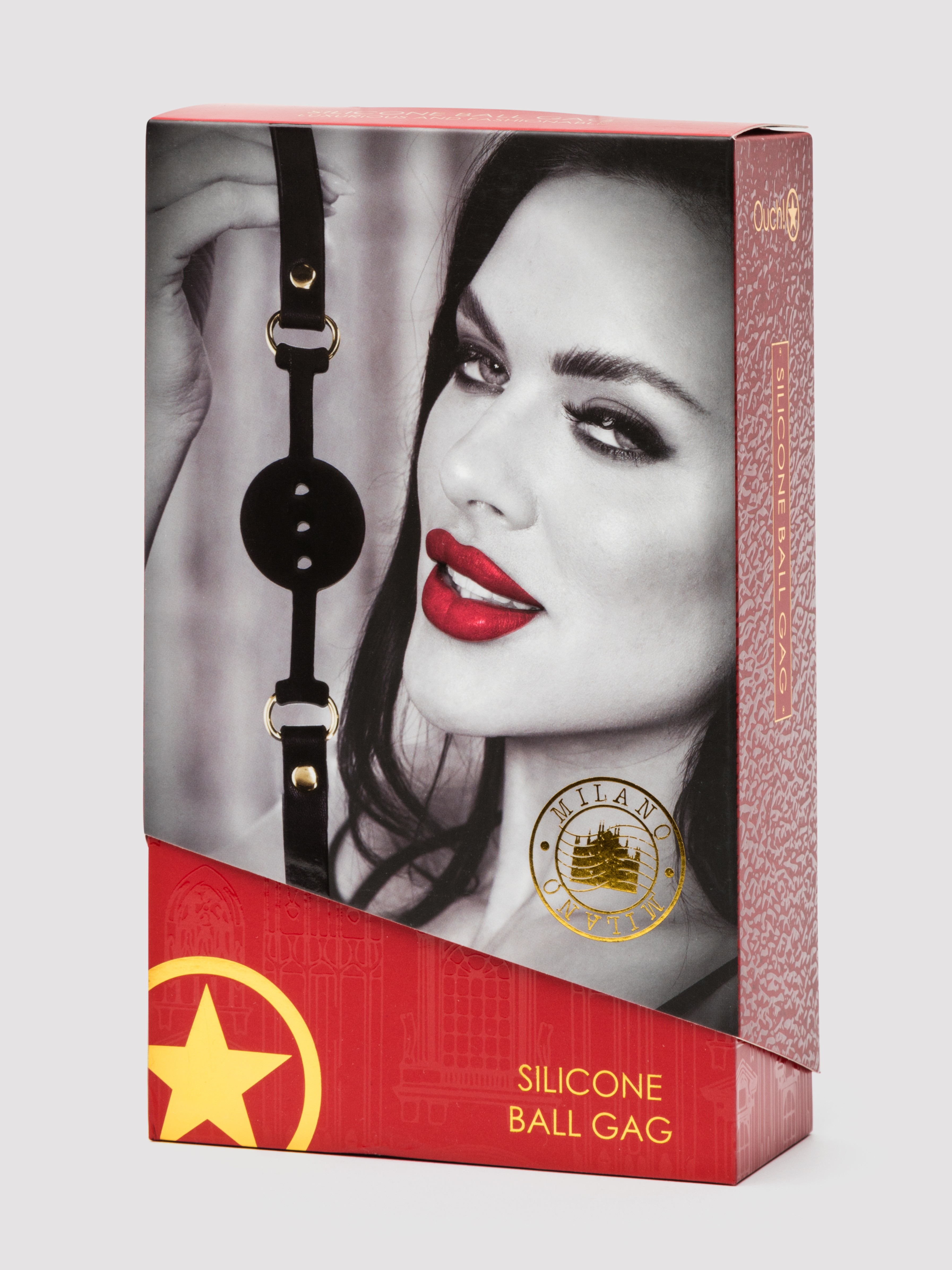 Ouch! Milan Silicone Ball Gag, Black, hi-res