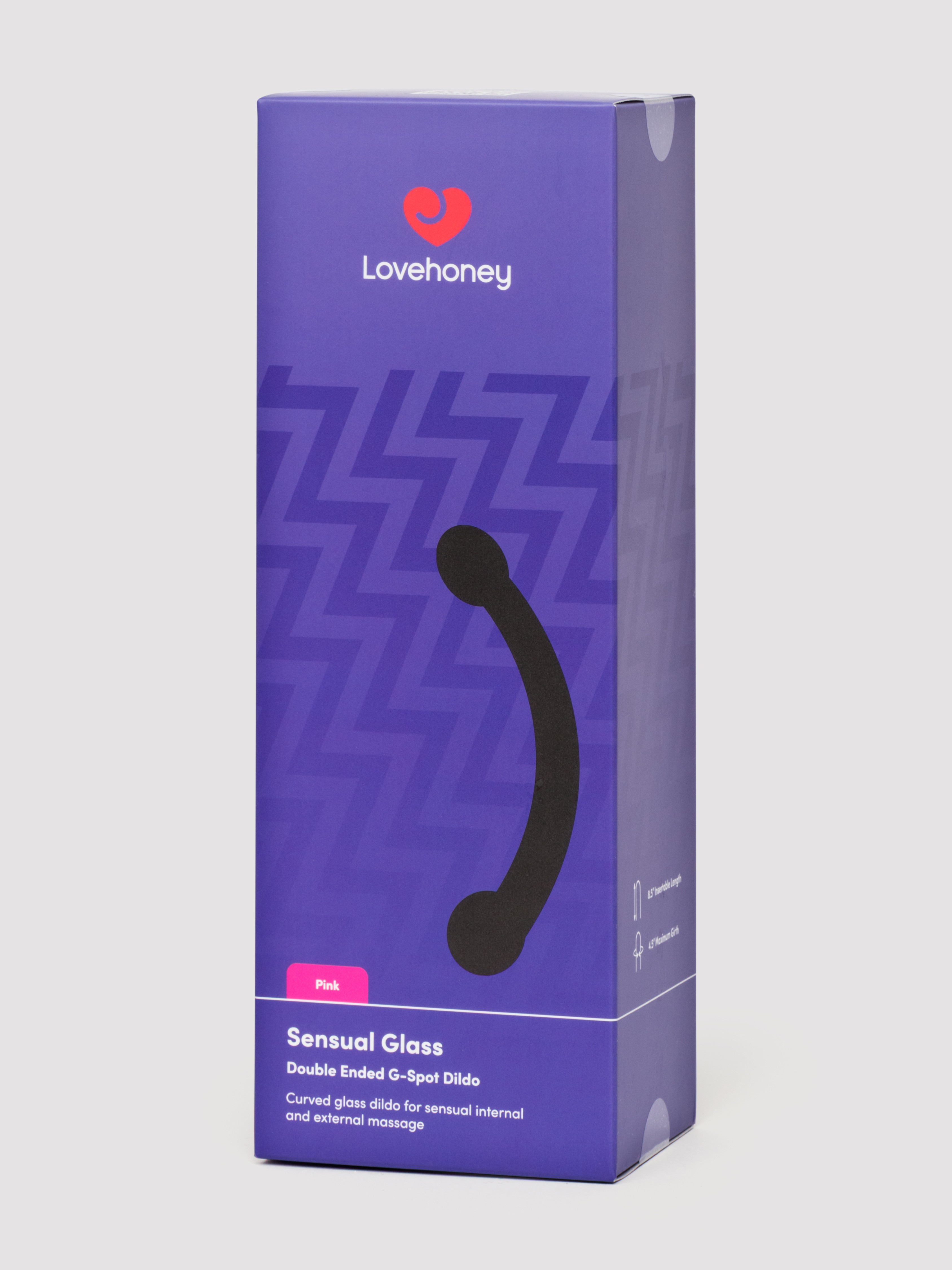 Lovehoney Sensual Glass Double-Ended G-Spot Dildo, Pink, hi-res