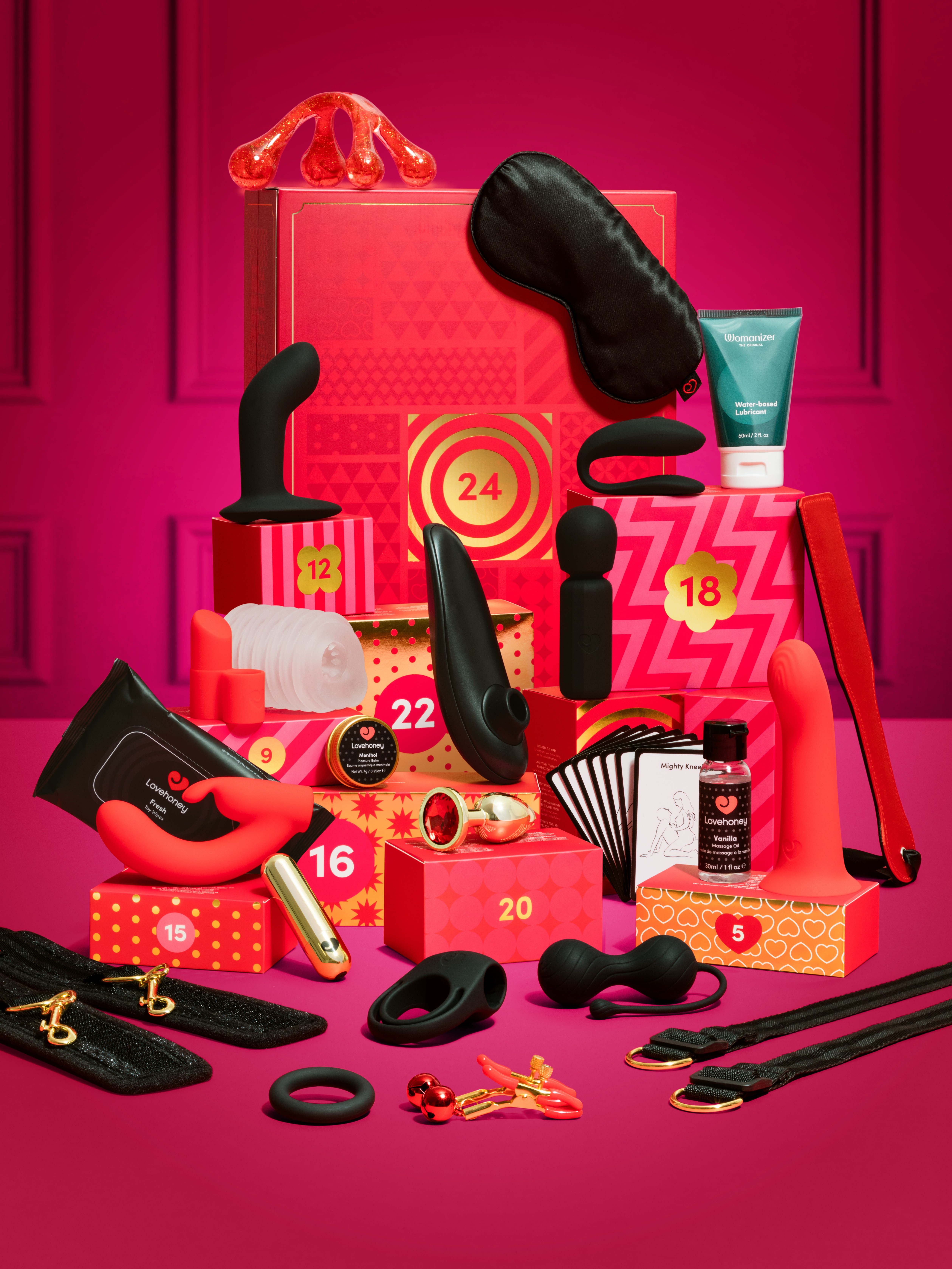 Lovehoney Couple&rsquo;s Advent Calendar (24 Day), Red, hi-res