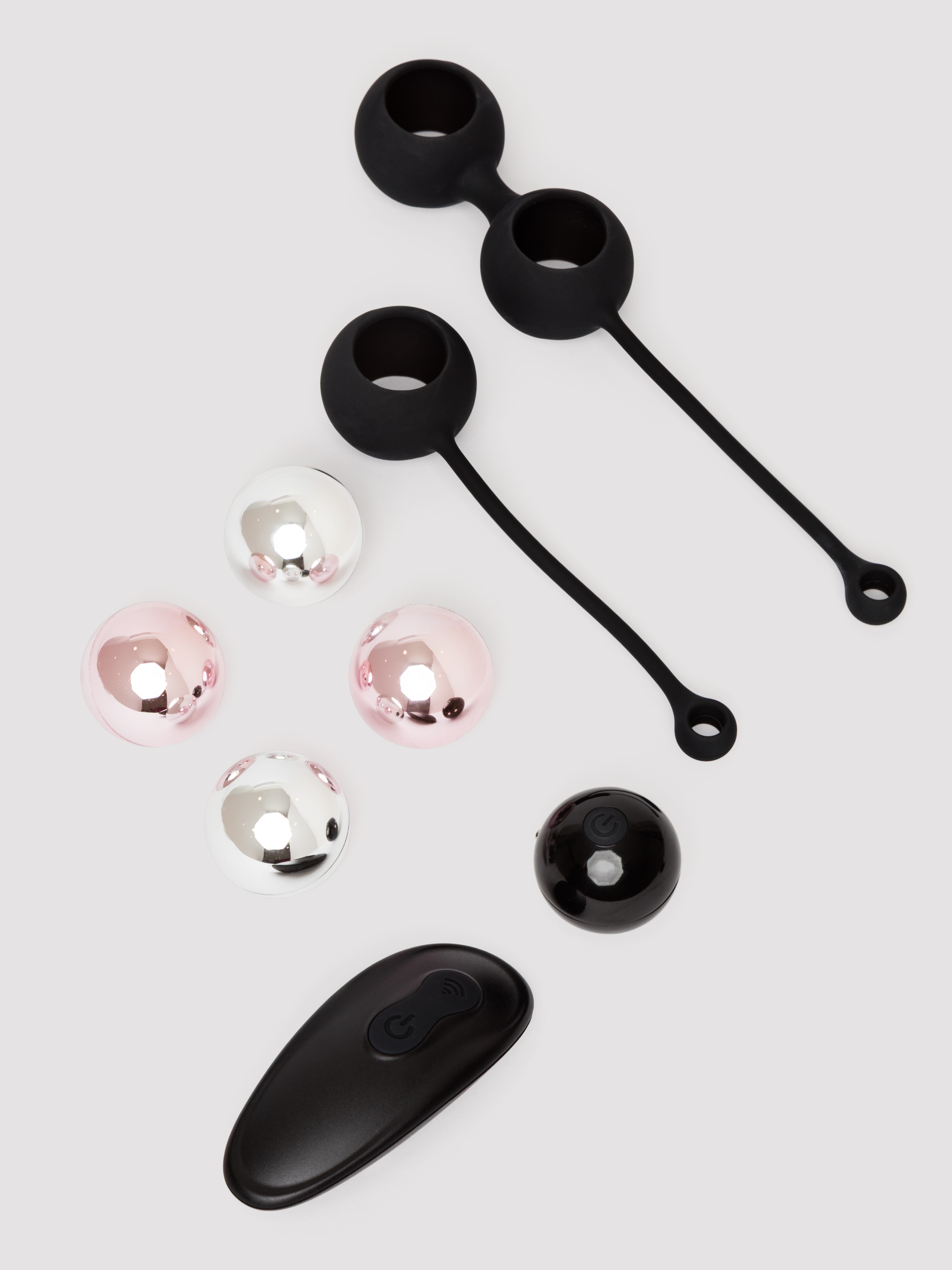 Lovehoney Rechargeable Remote Control Vibrating Kegel Ball Set, Black, hi-res