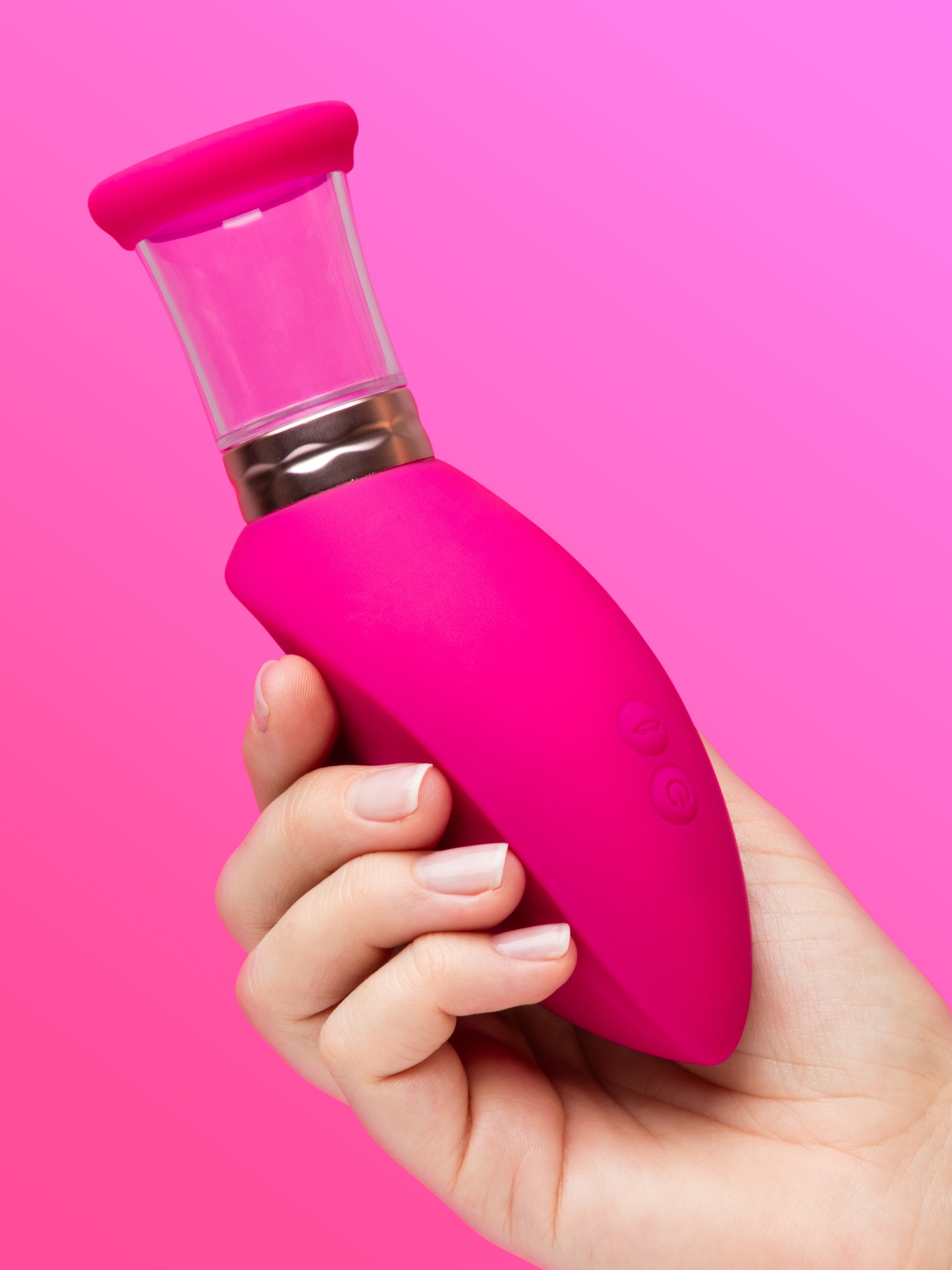 Pumped Arousing Automatic Rechargeable Vulva, Clitoral, Nipple & Breast Pump, Pink, hi-res